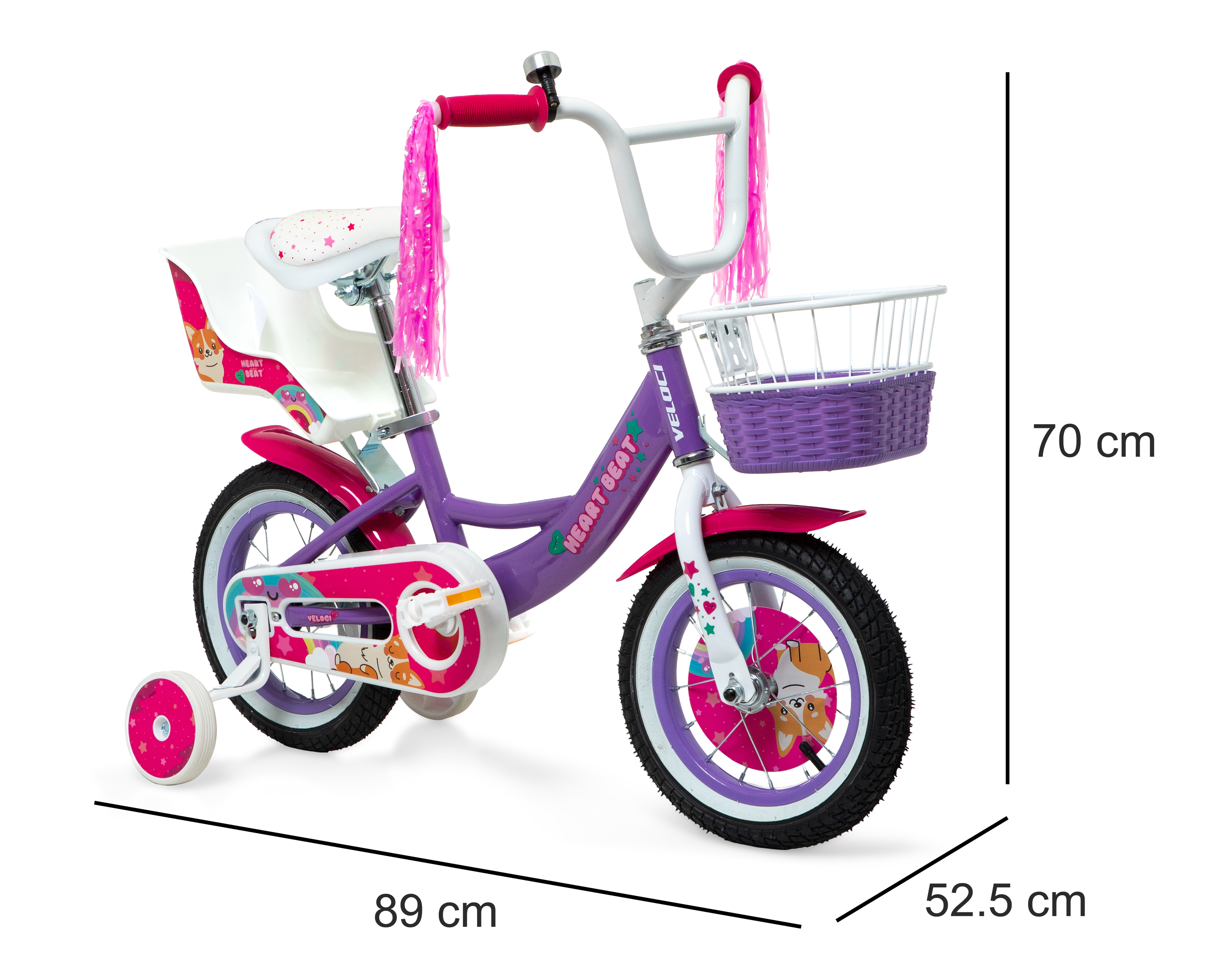 Foto 9 pulgar | Foto 8 | Bicicleta Infantil Veloci Heart Beat Rodada 12 Morada