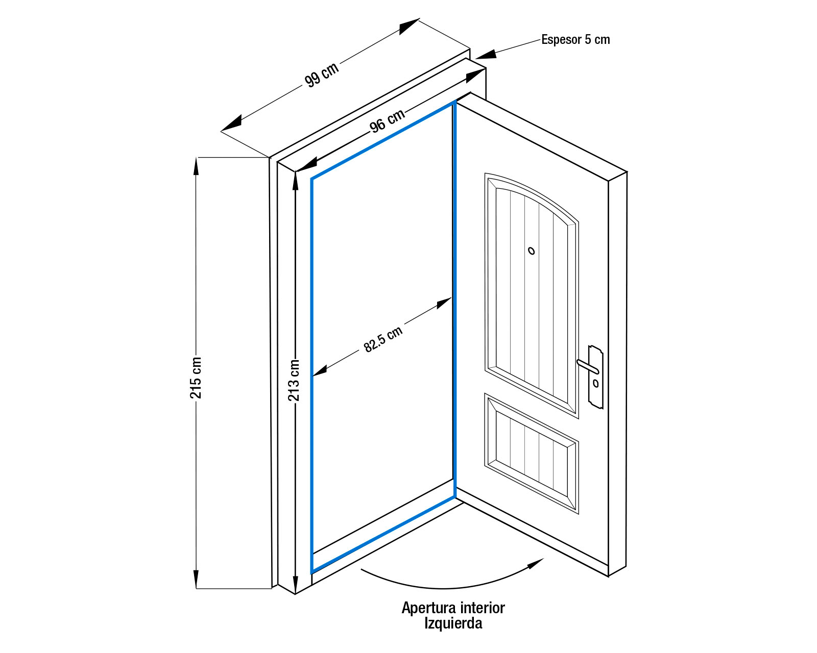 Foto 6 | Foto 6 | Puerta de Seguridad Eversafe de Acero para Exterior 96 x 213 cm