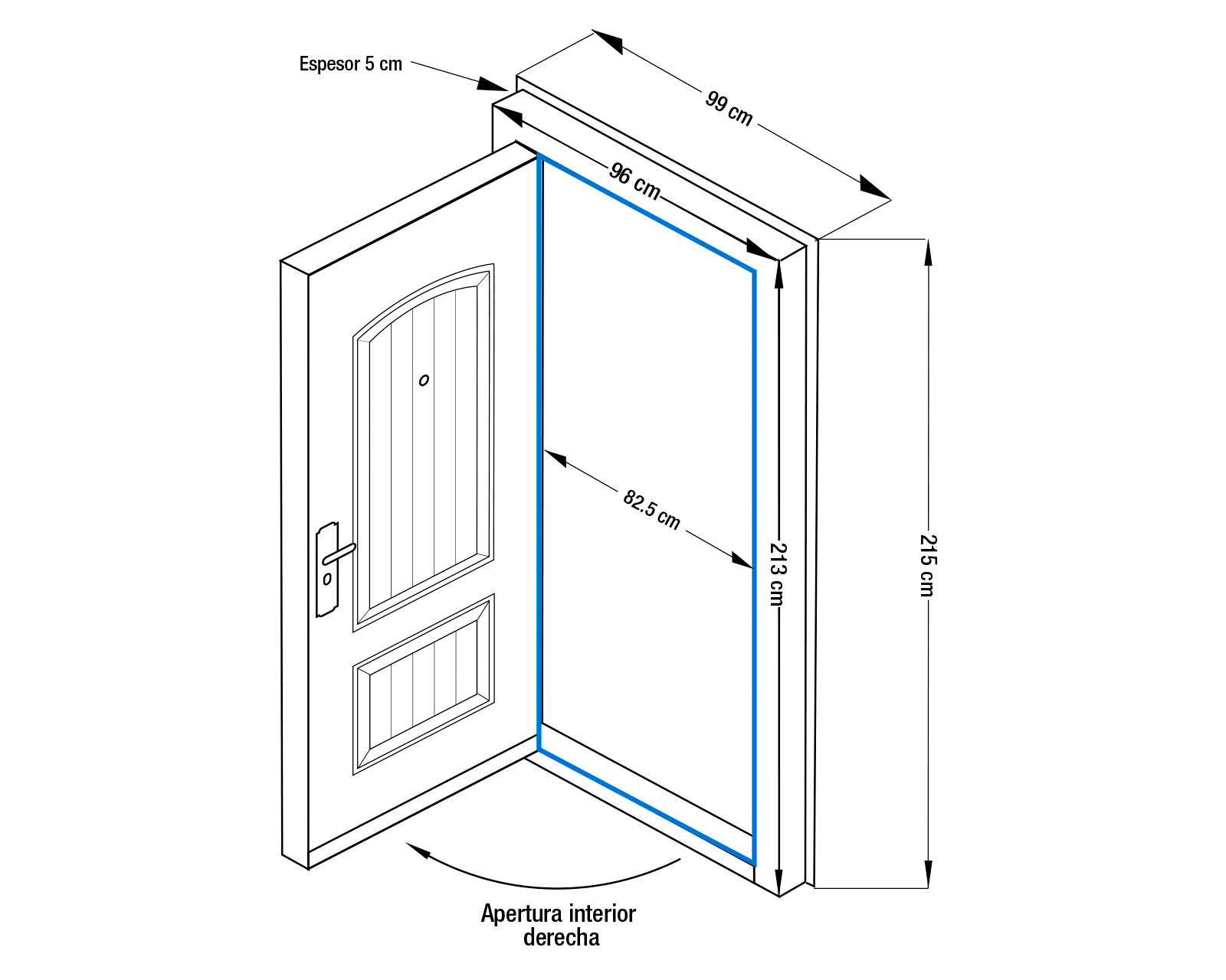 Foto 7 pulgar | Foto 6 | Puerta de Seguridad Eversafe de Acero para Exterior 96 x 213 cm