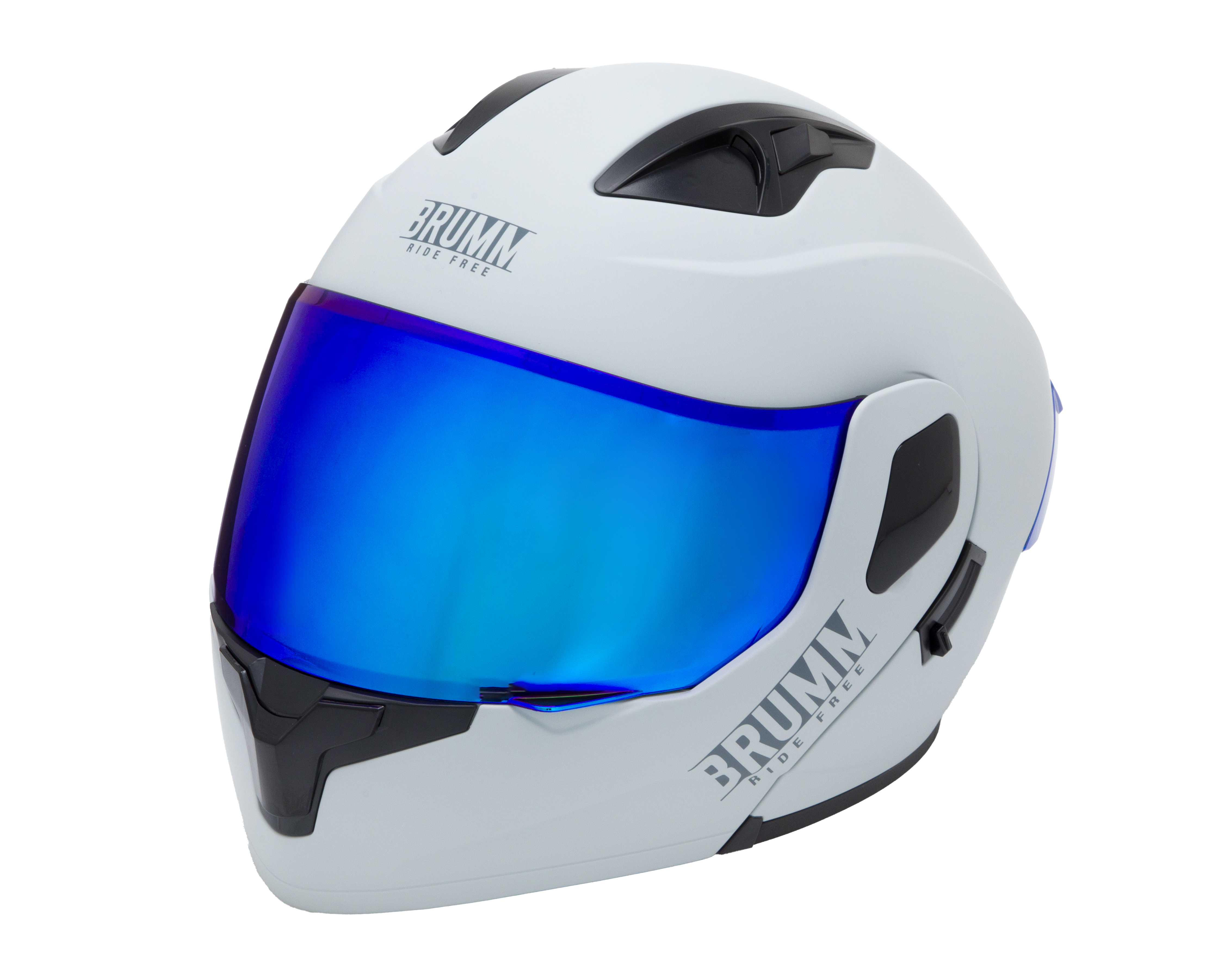 Foto 3 pulgar | Foto 2 | Casco para Motociclista Brumm Mediano Blanco Abatible