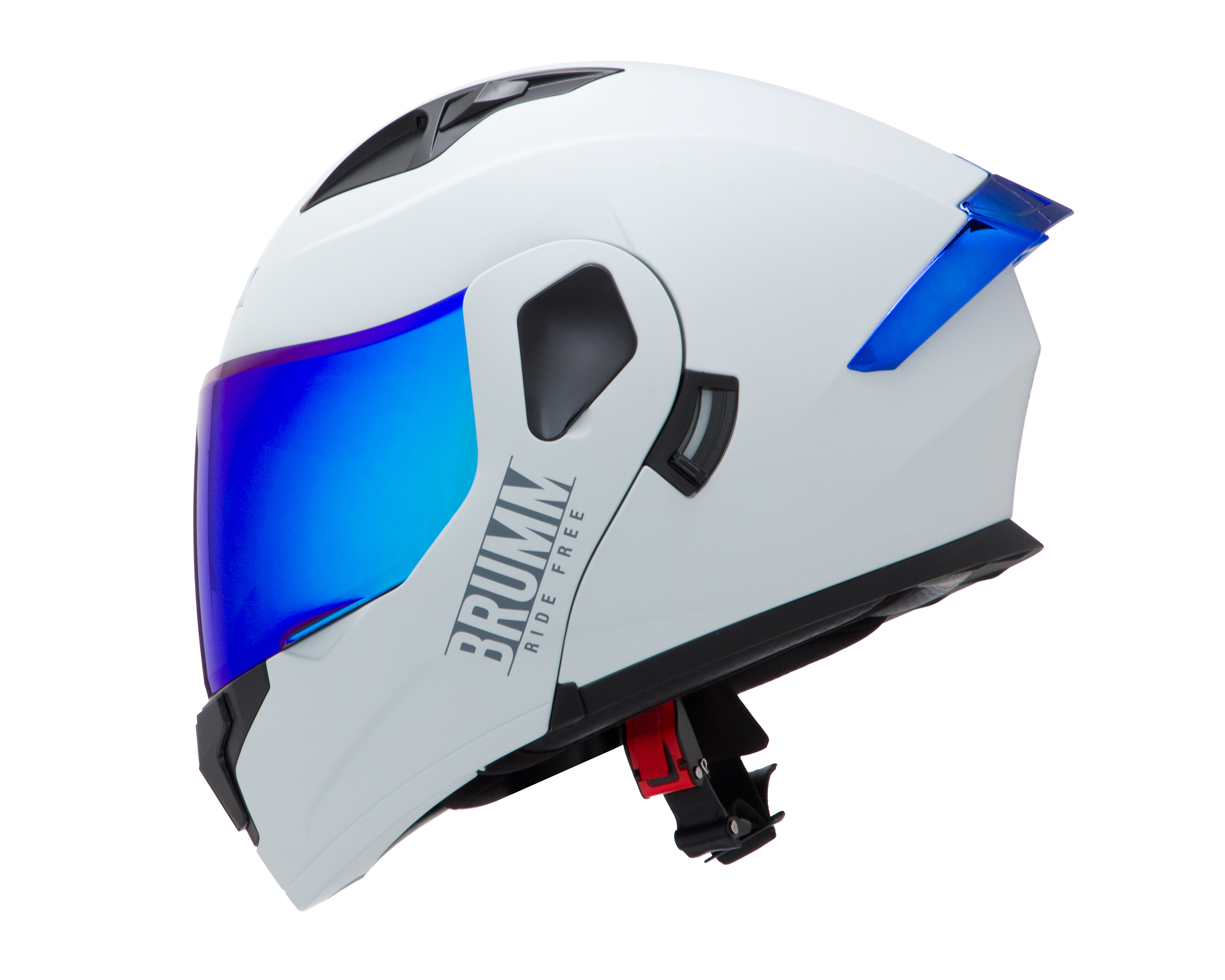 Foto 3 | Foto 3 | Casco para Motociclista Brumm Mediano Blanco Abatible