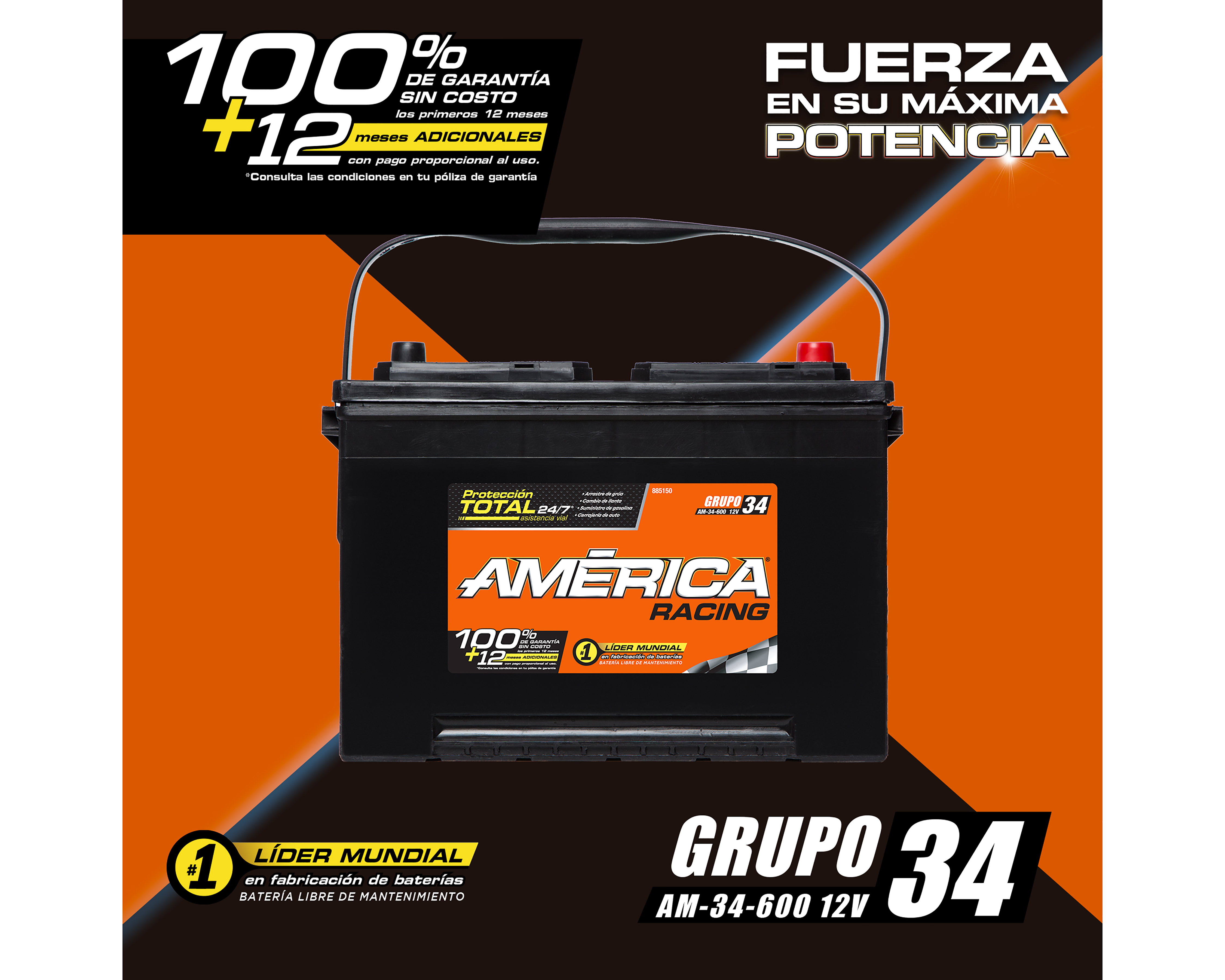 Foto 5 pulgar | Foto 4 | Acumulador América AM-34-600