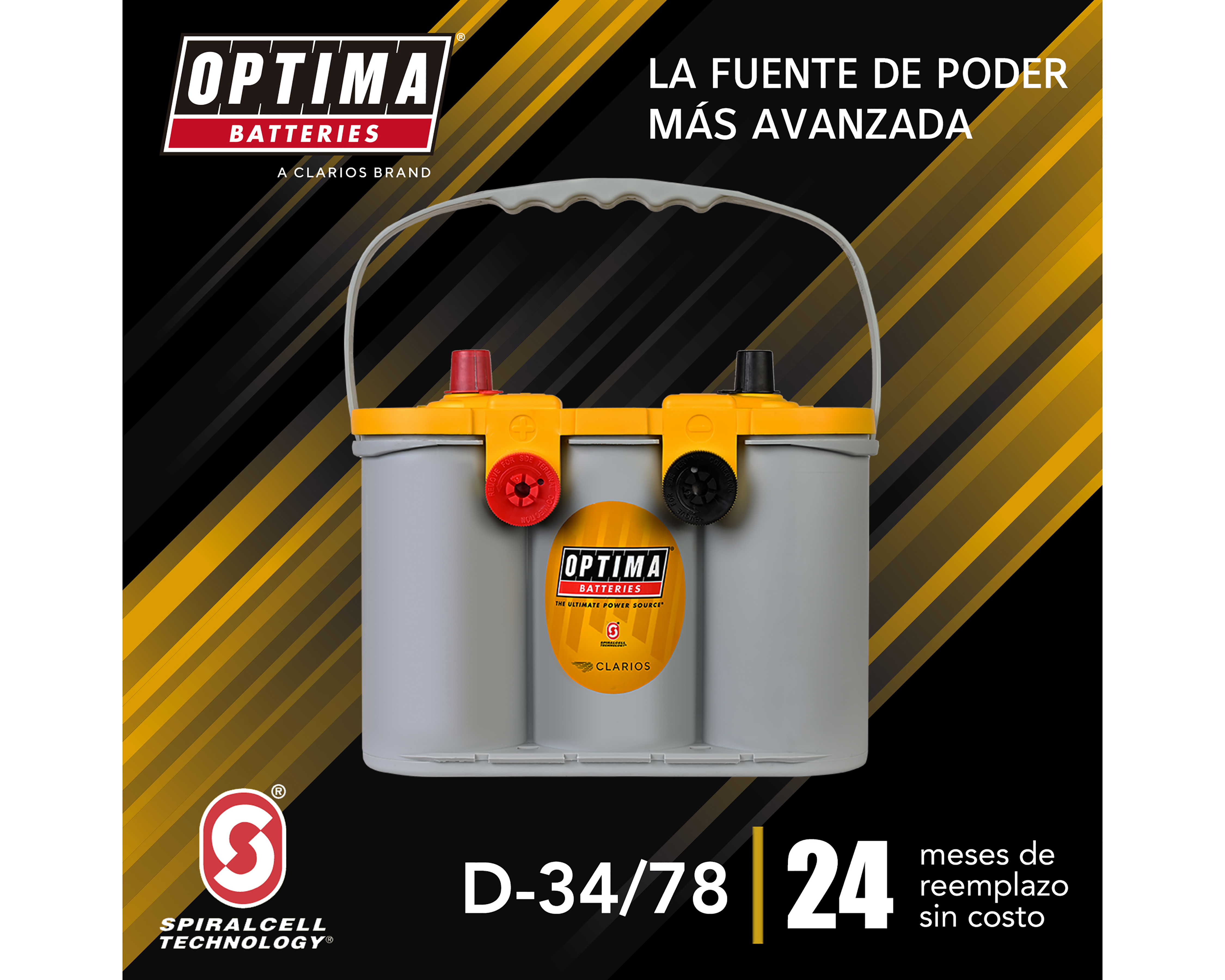Foto 2 | Foto 2 | Acumulador Óptima Amarilla Deep 34/78