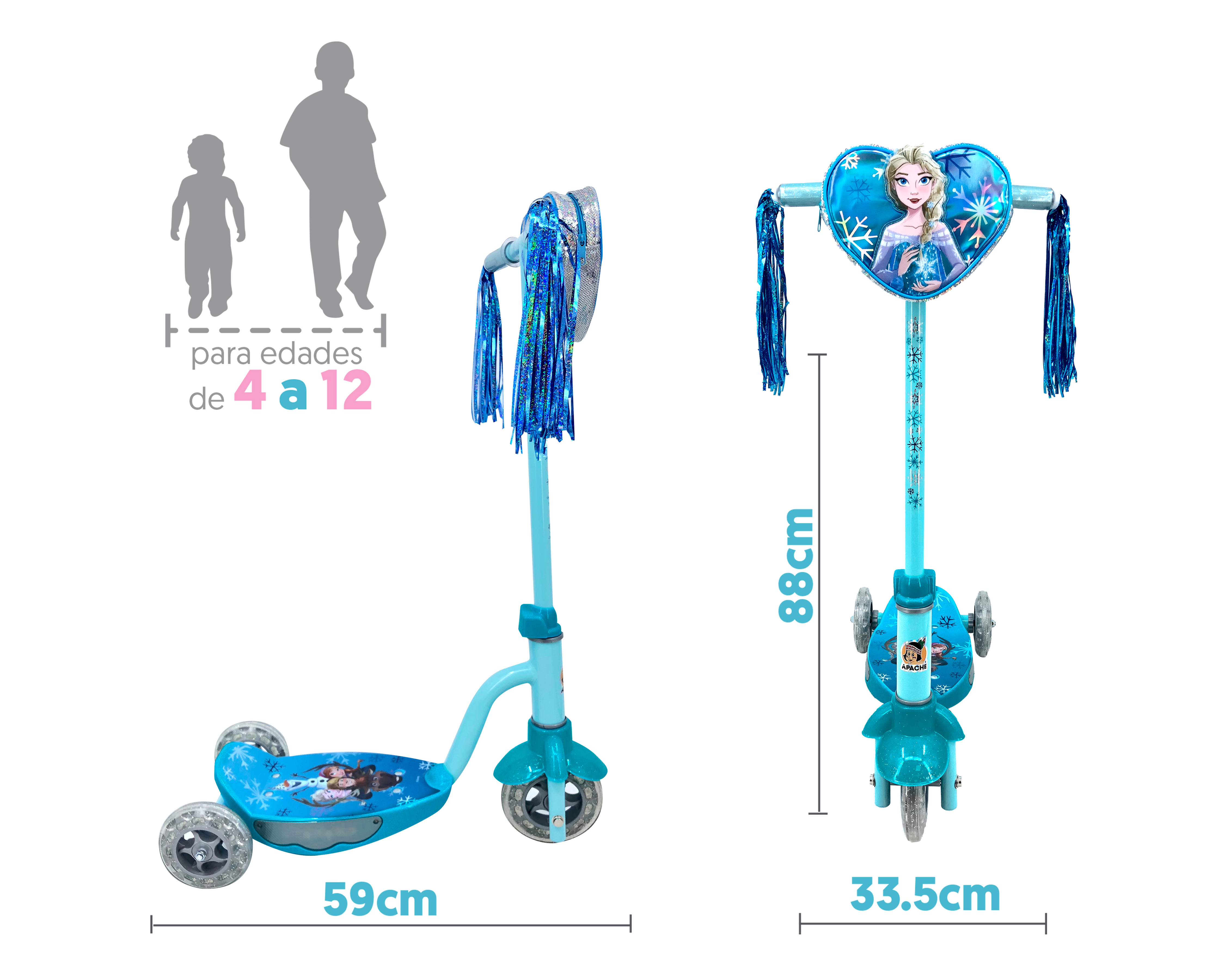 Foto 5 | Foto 5 | Scooter Apache Frozen con Luces LED