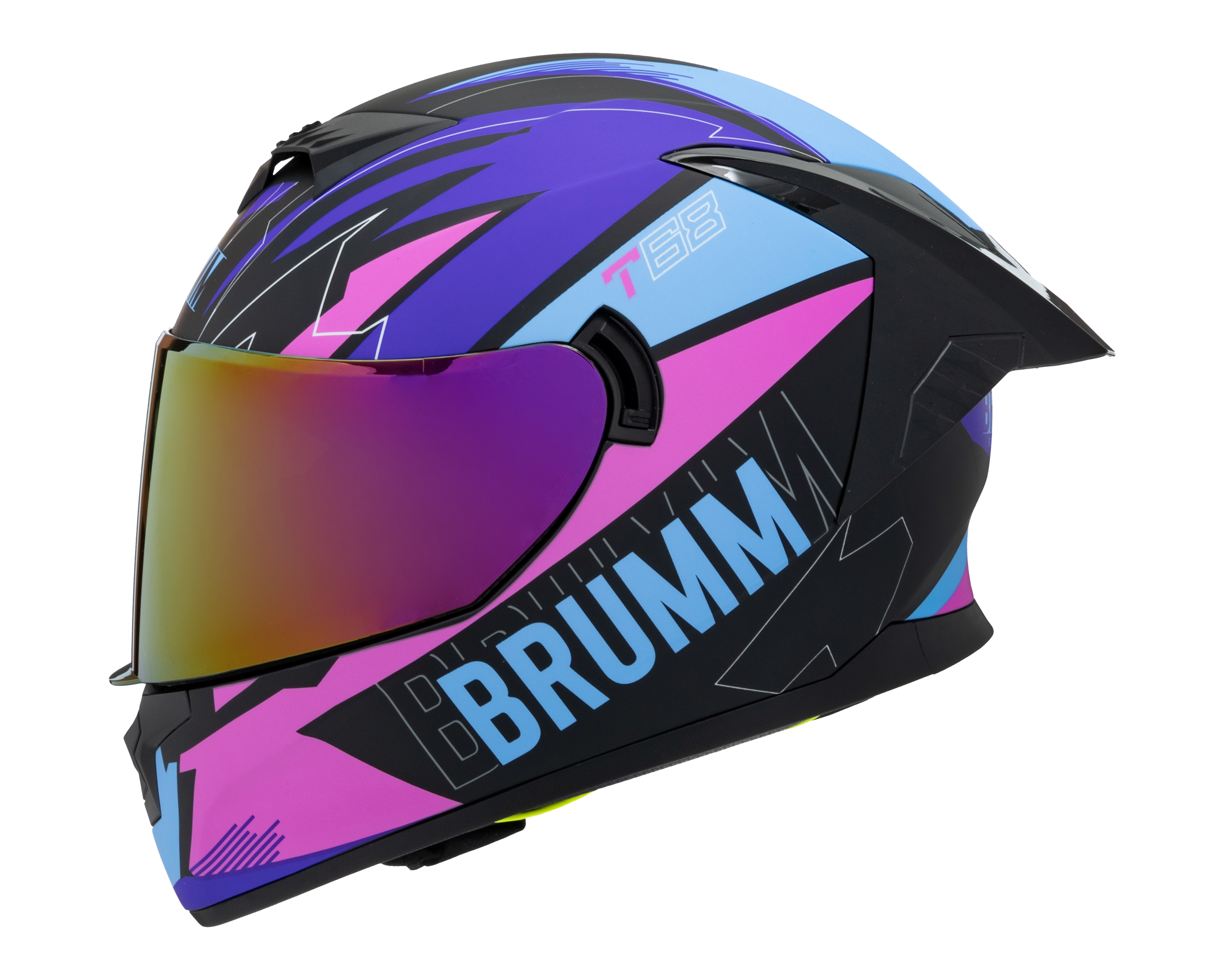 Foto 3 | Foto 3 | Casco para Motociclista Brumm Mediano Multicolor Certificado