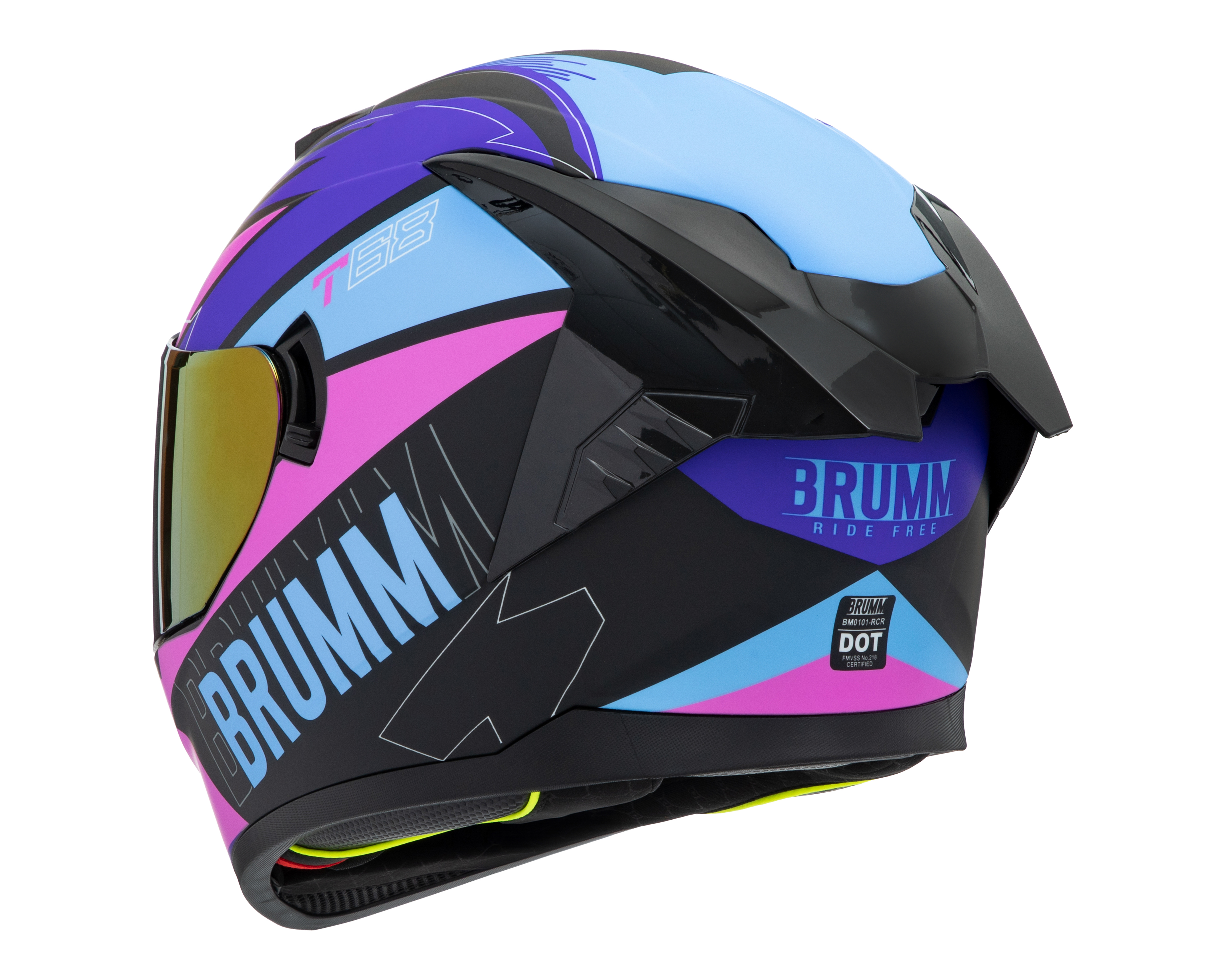 Foto 5 pulgar | Foto 4 | Casco para Motociclista Brumm Mediano Multicolor Certificado