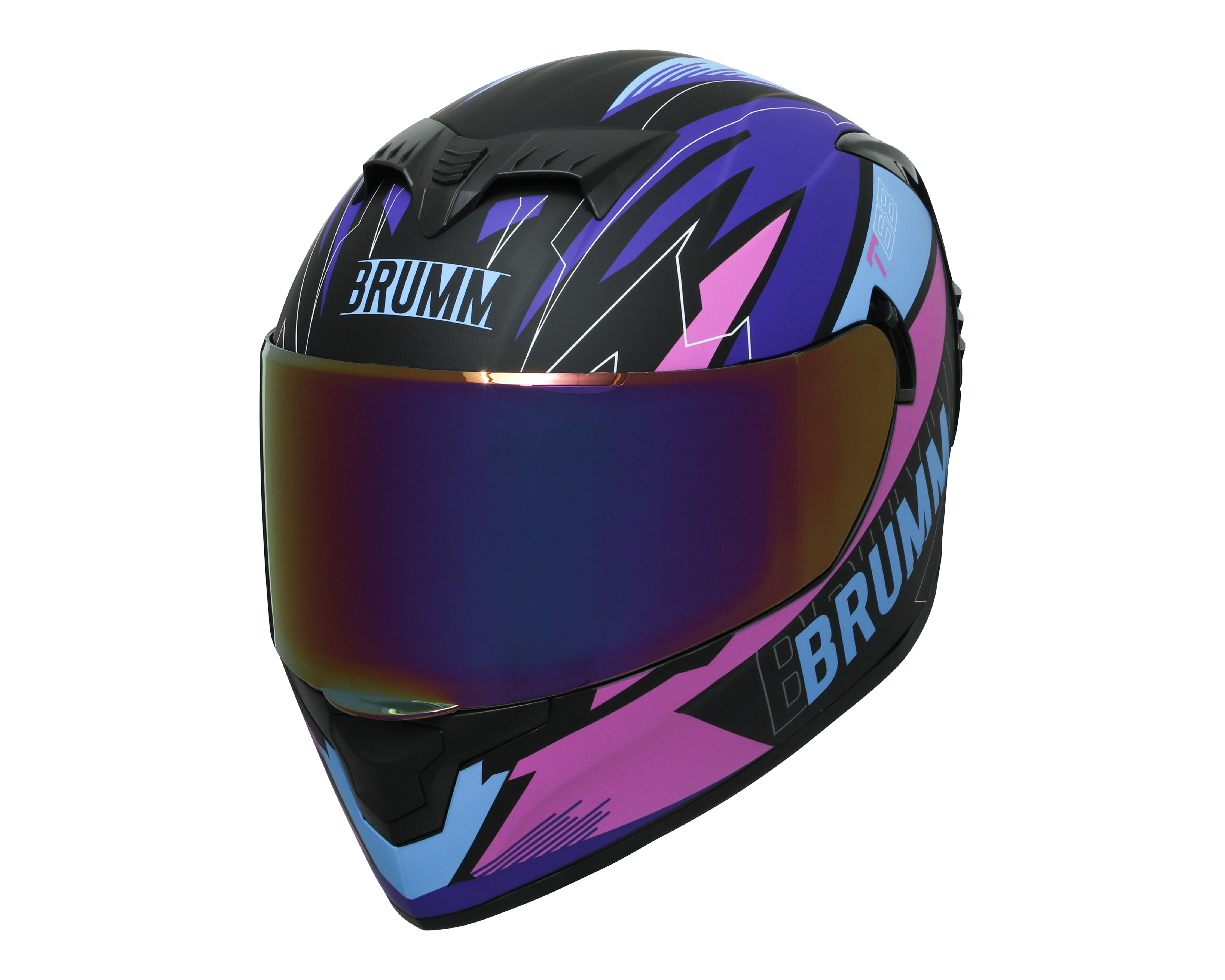 Foto 3 pulgar | Foto 2 | Casco para Motociclista Brumm Grande Multicolor Visera Abatible