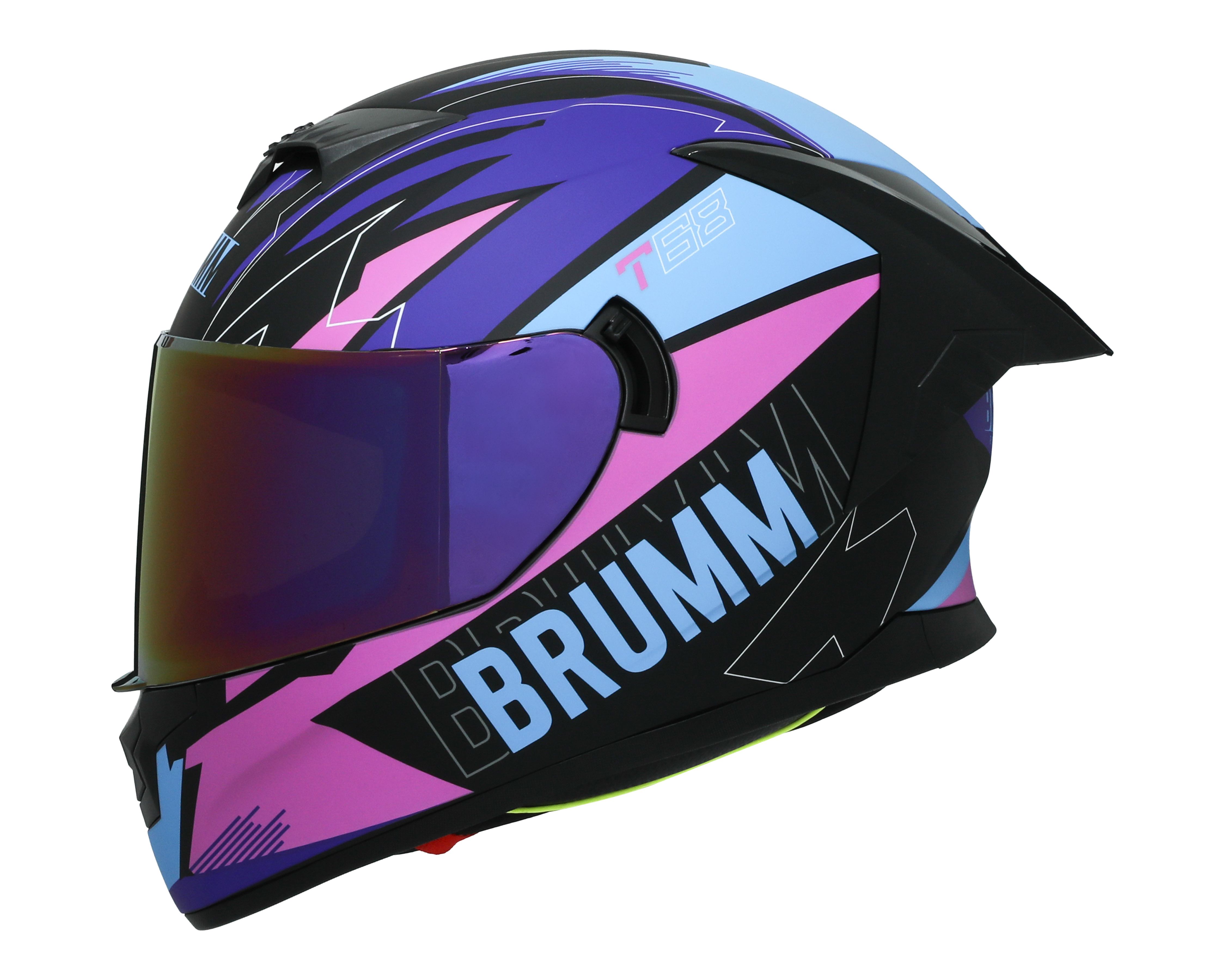Foto 3 | Foto 3 | Casco para Motociclista Brumm Grande Multicolor Visera Abatible