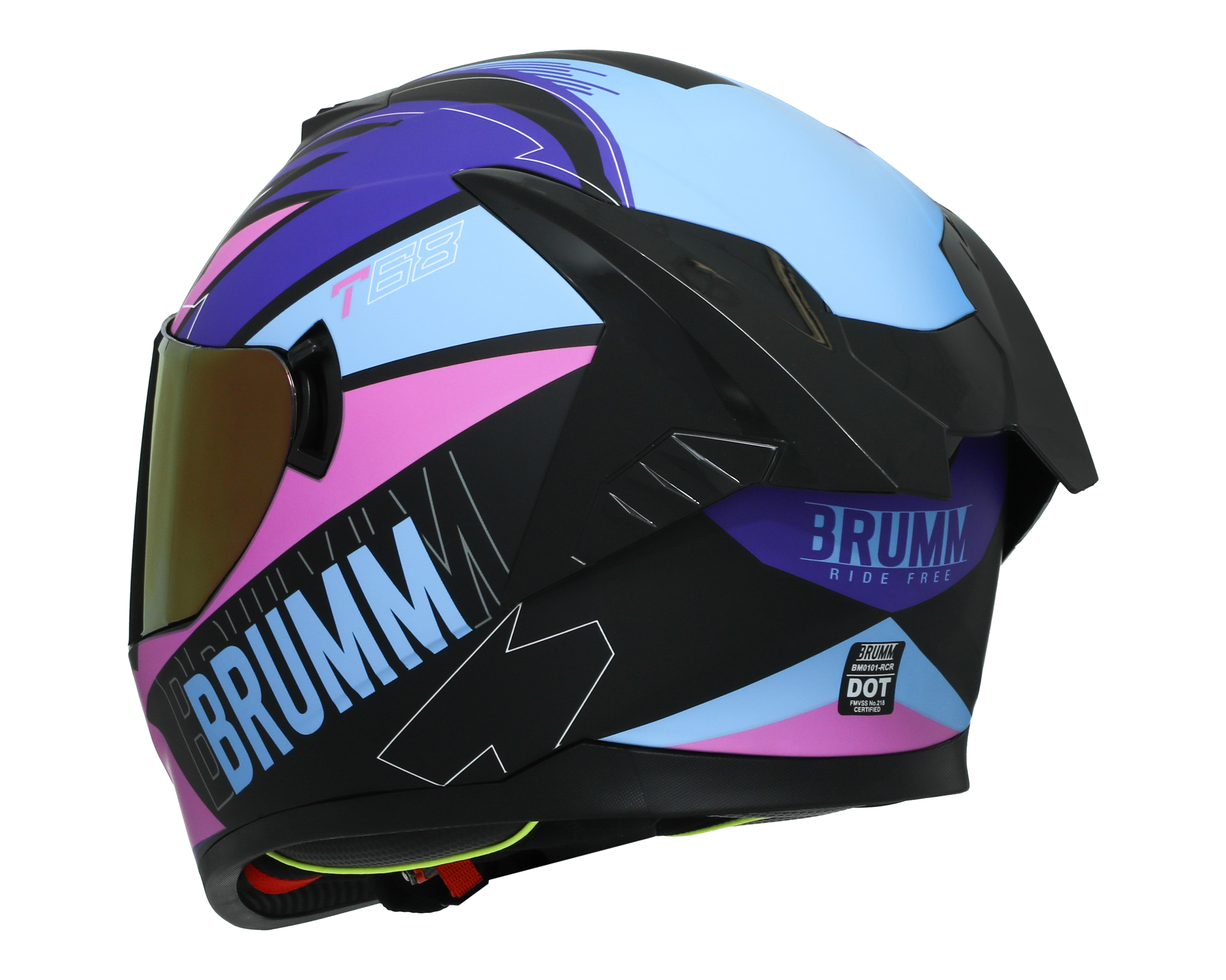 Foto 4 | Foto 4 | Casco para Motociclista Brumm Grande Multicolor Visera Abatible
