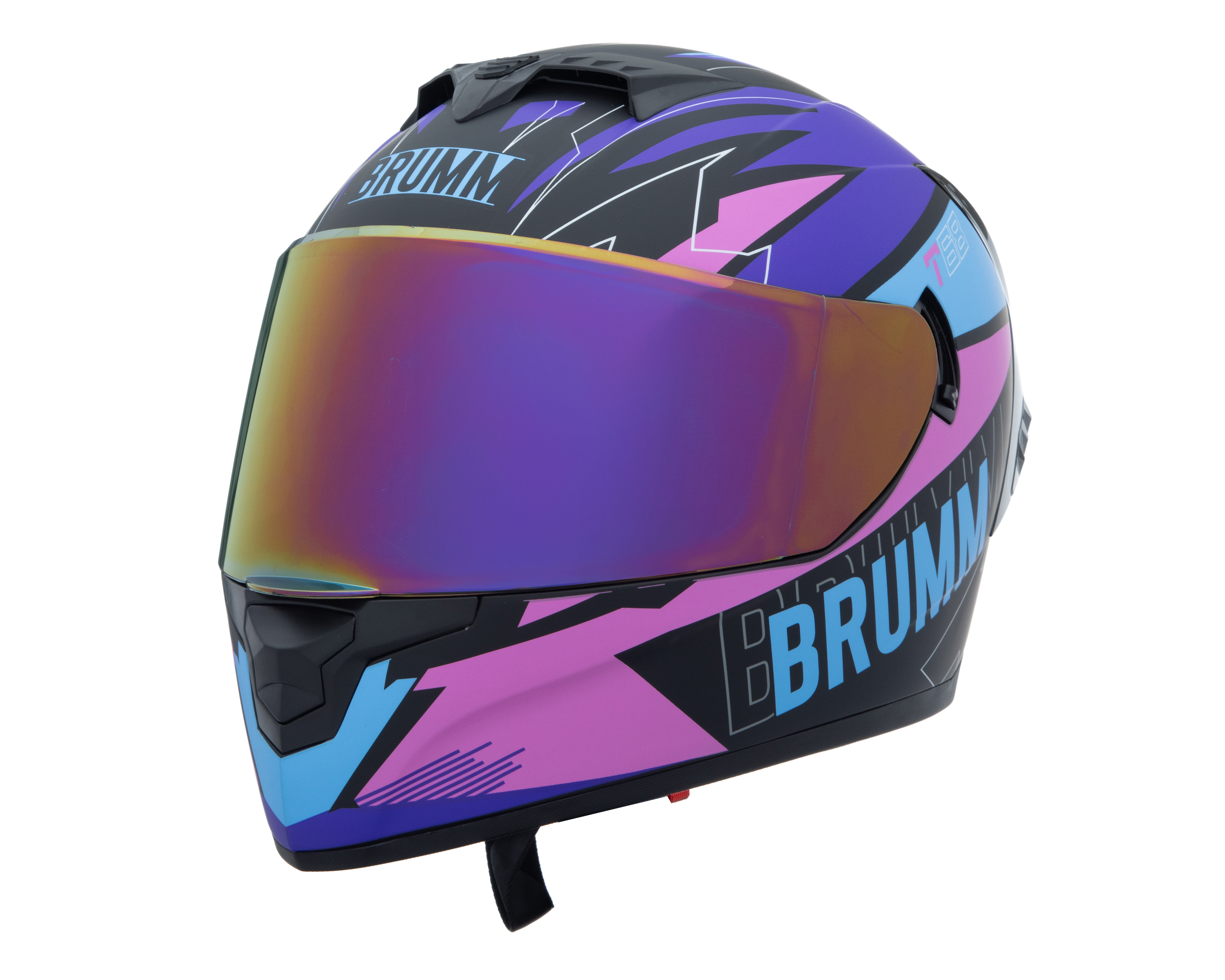 Foto 3 pulgar | Foto 2 | Casco para Motociclista Brumm Extragrande Multicolor Visera Abatible