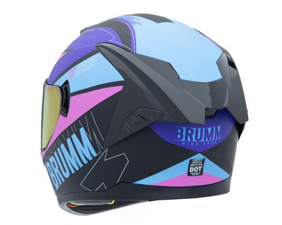 Foto 4 | Foto 4 | Casco para Motociclista Brumm Extragrande Multicolor Visera Abatible