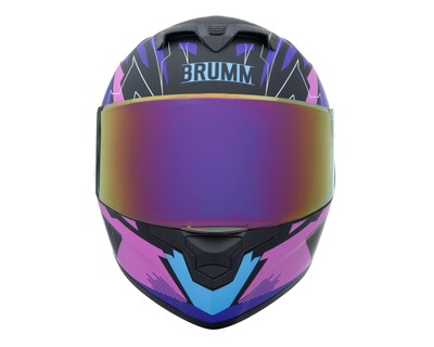 Foto 5 | Foto 5 | Casco para Motociclista Brumm Extragrande Multicolor Visera Abatible