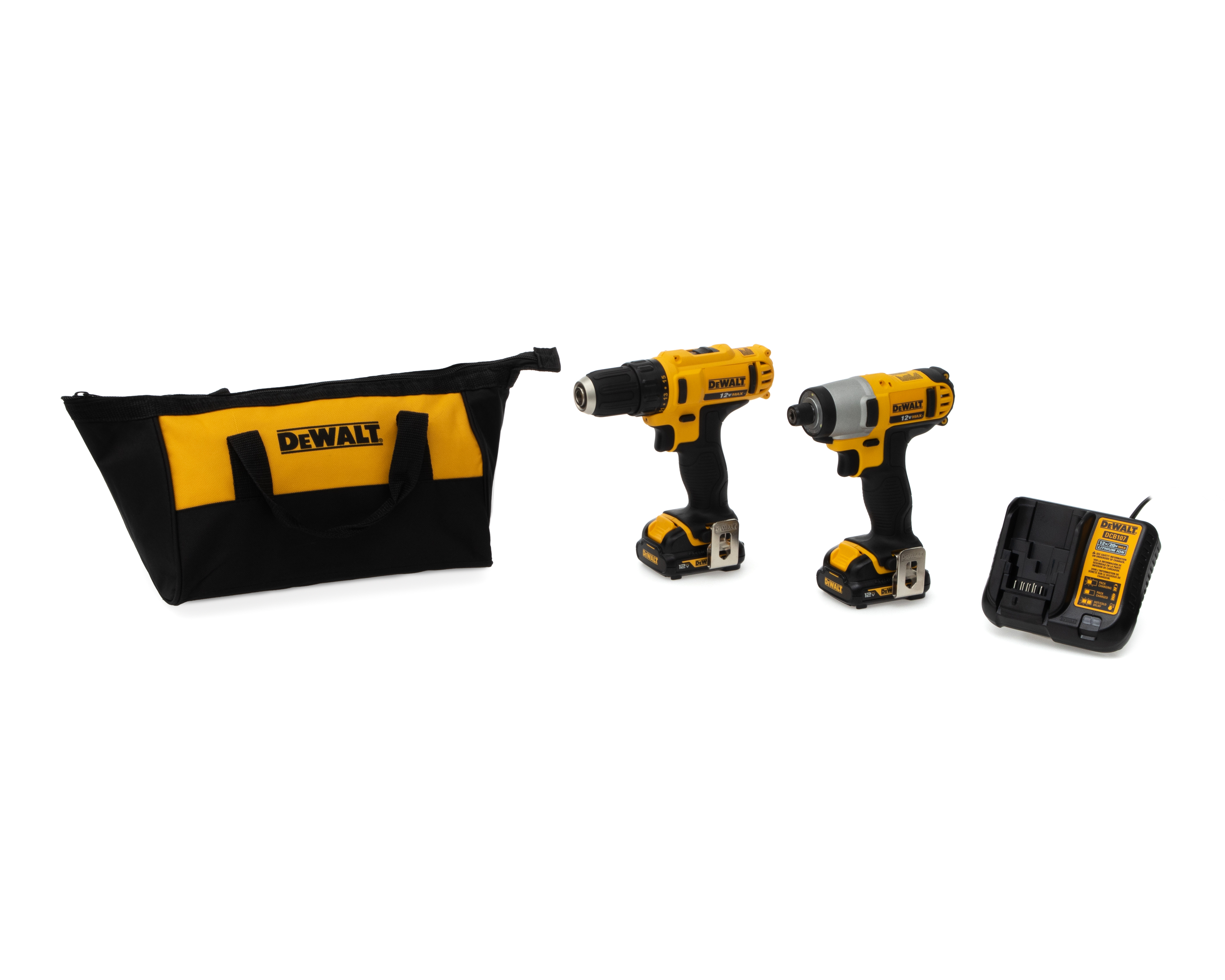 Taladro y Atornillador de Impacto Inalámbrico Dewalt DCK211S2 12 V