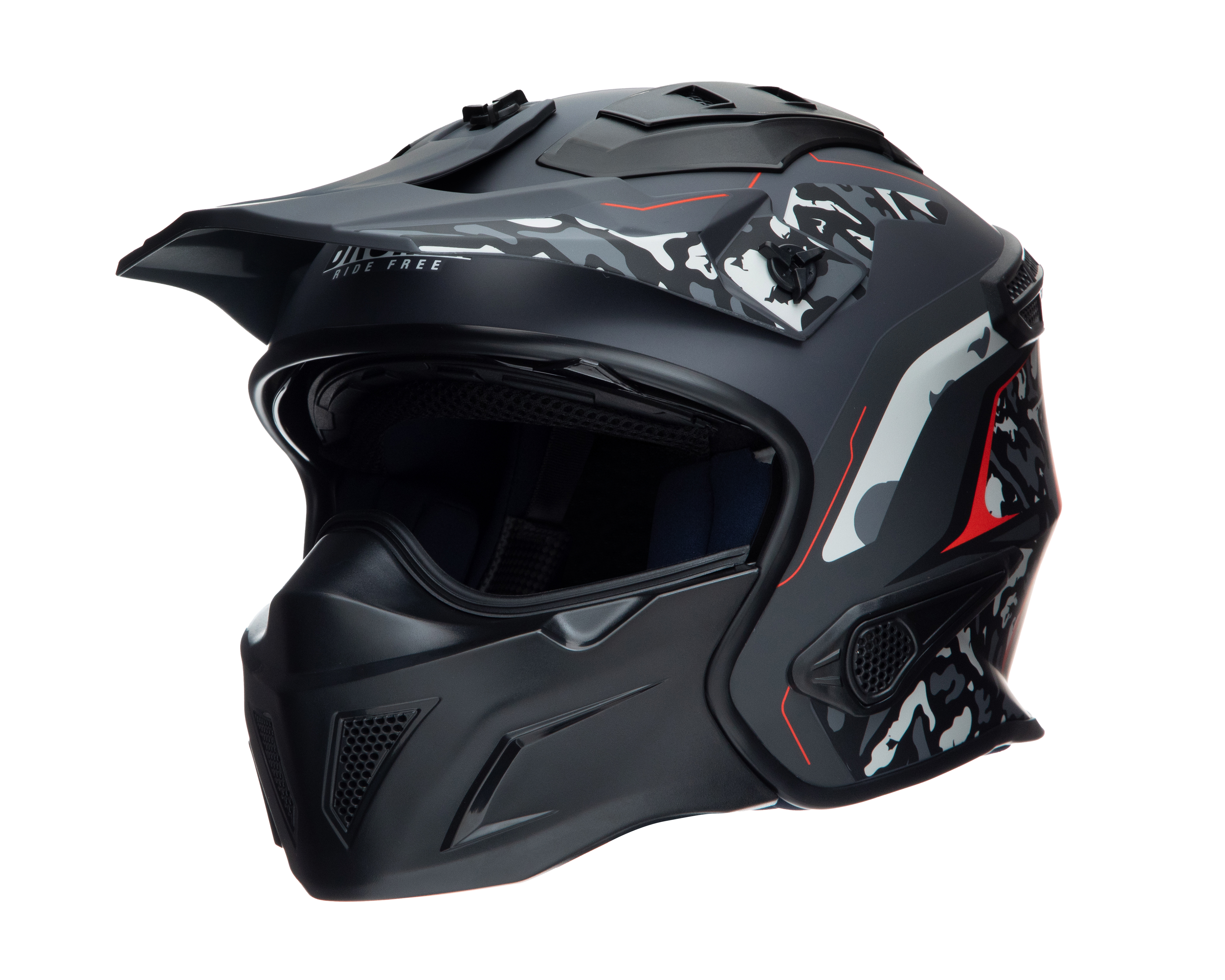 Foto 1 | Foto 1 | Casco para Motociclista Brumm Mediano Negro Doble Visor