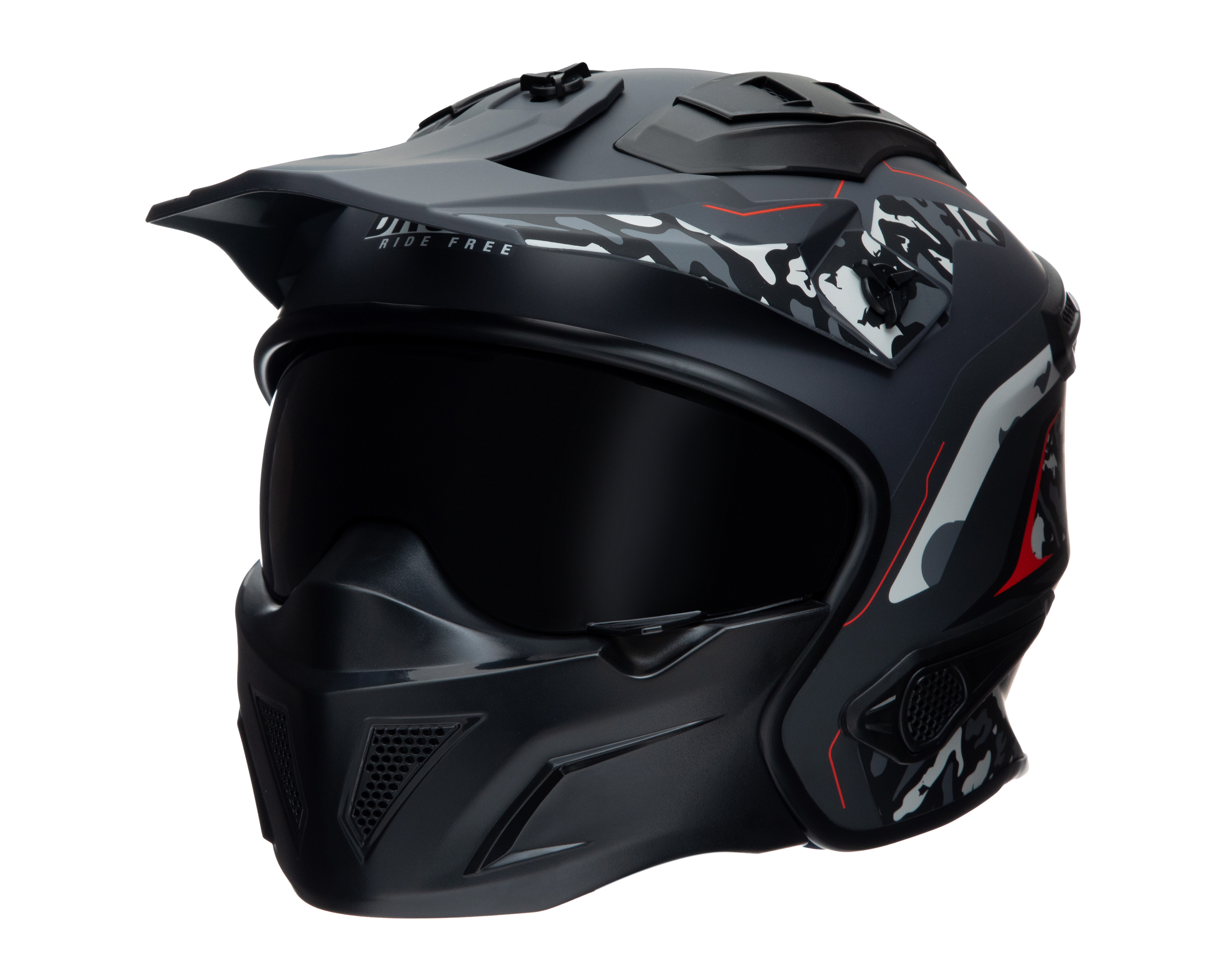 Foto 3 pulgar | Foto 2 | Casco para Motociclista Brumm Mediano Negro Doble Visor