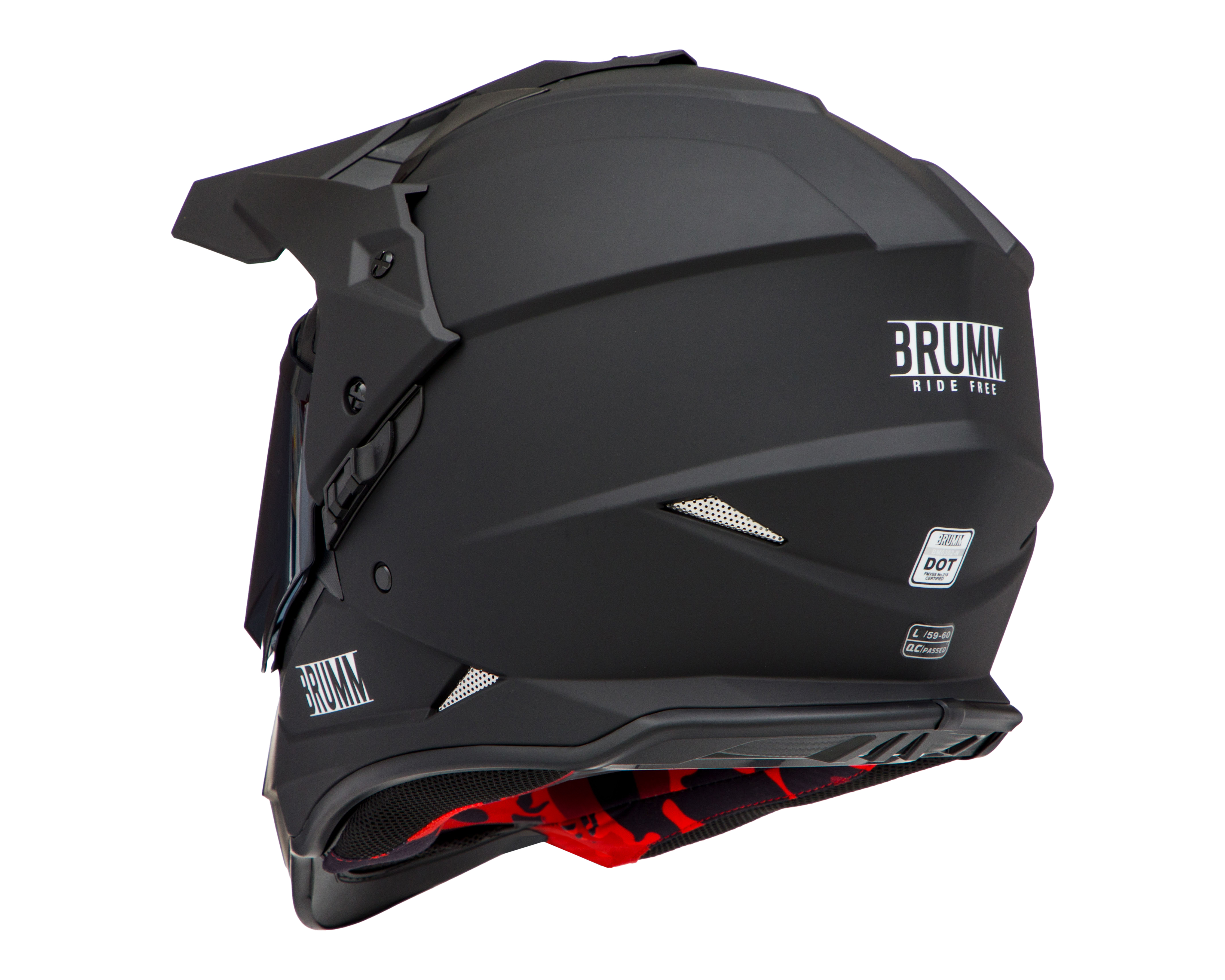 Foto 4 | Foto 4 | Casco para Motociclista Brumm Grande Negro Doble Propósito