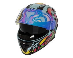 Casco para Motociclista Brumm Extragrande Multicolor Doble Visor