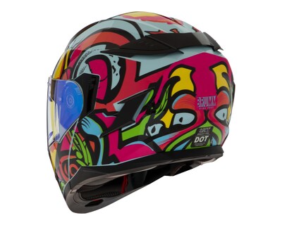 Foto 4 | Foto 4 | Casco para Motociclista Brumm Grande Multicolor Doble Visor