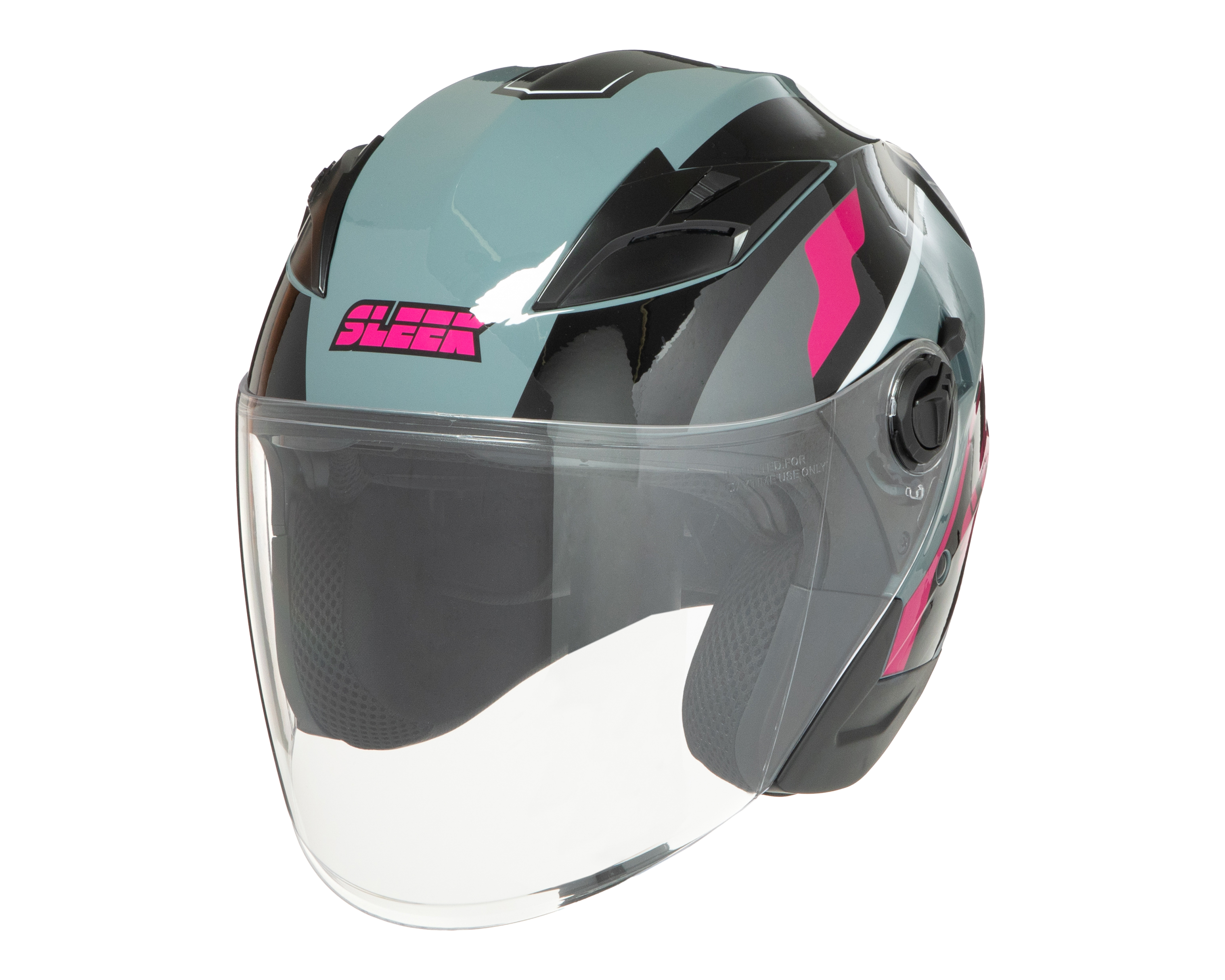 Foto 3 pulgar | Foto 2 | Casco para Motociclista Sleek Mediano Negro Doble Visor