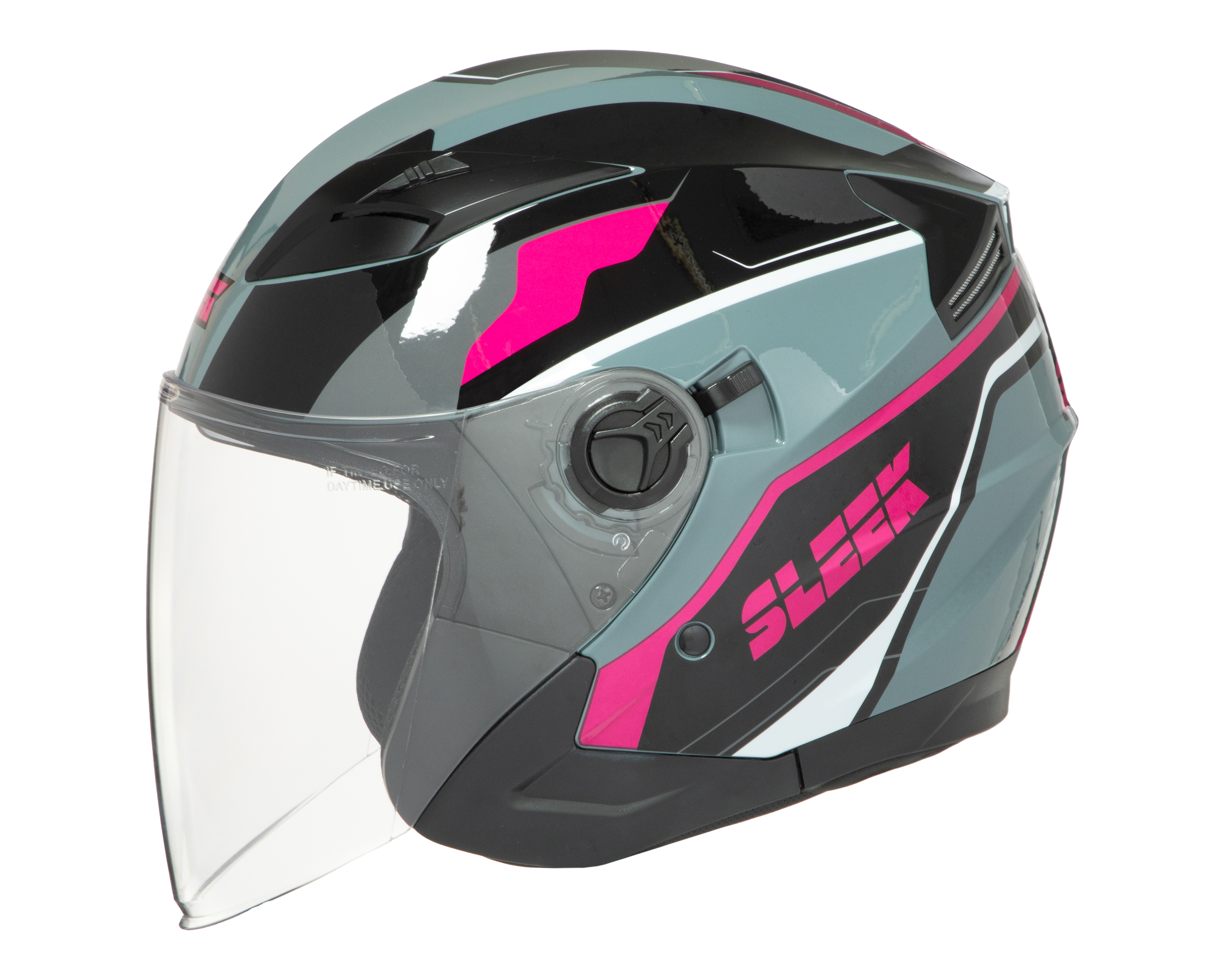 Foto 4 pulgar | Foto 3 | Casco para Motociclista Sleek Mediano Negro Doble Visor