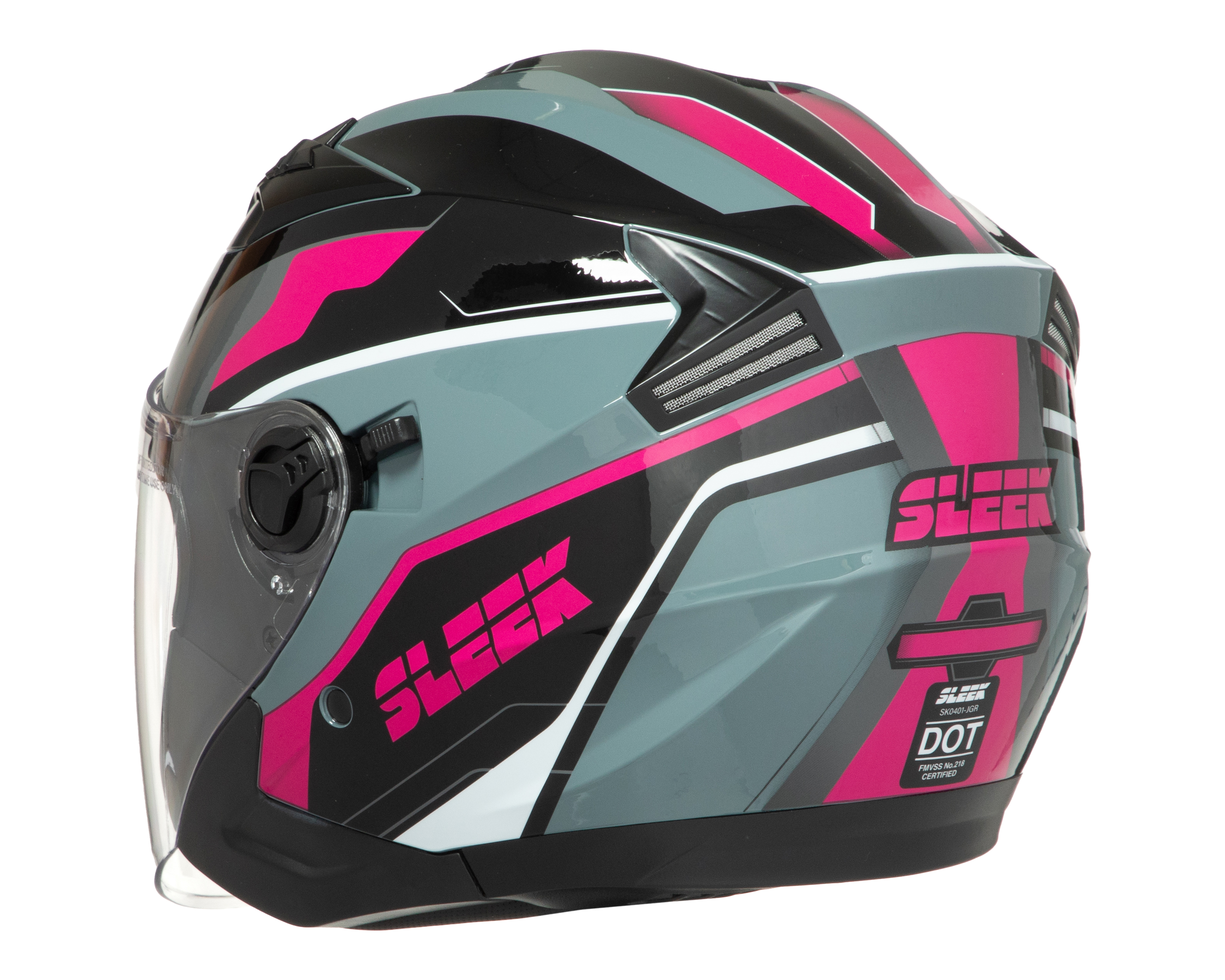 Foto 4 | Foto 4 | Casco para Motociclista Sleek Mediano Negro Doble Visor