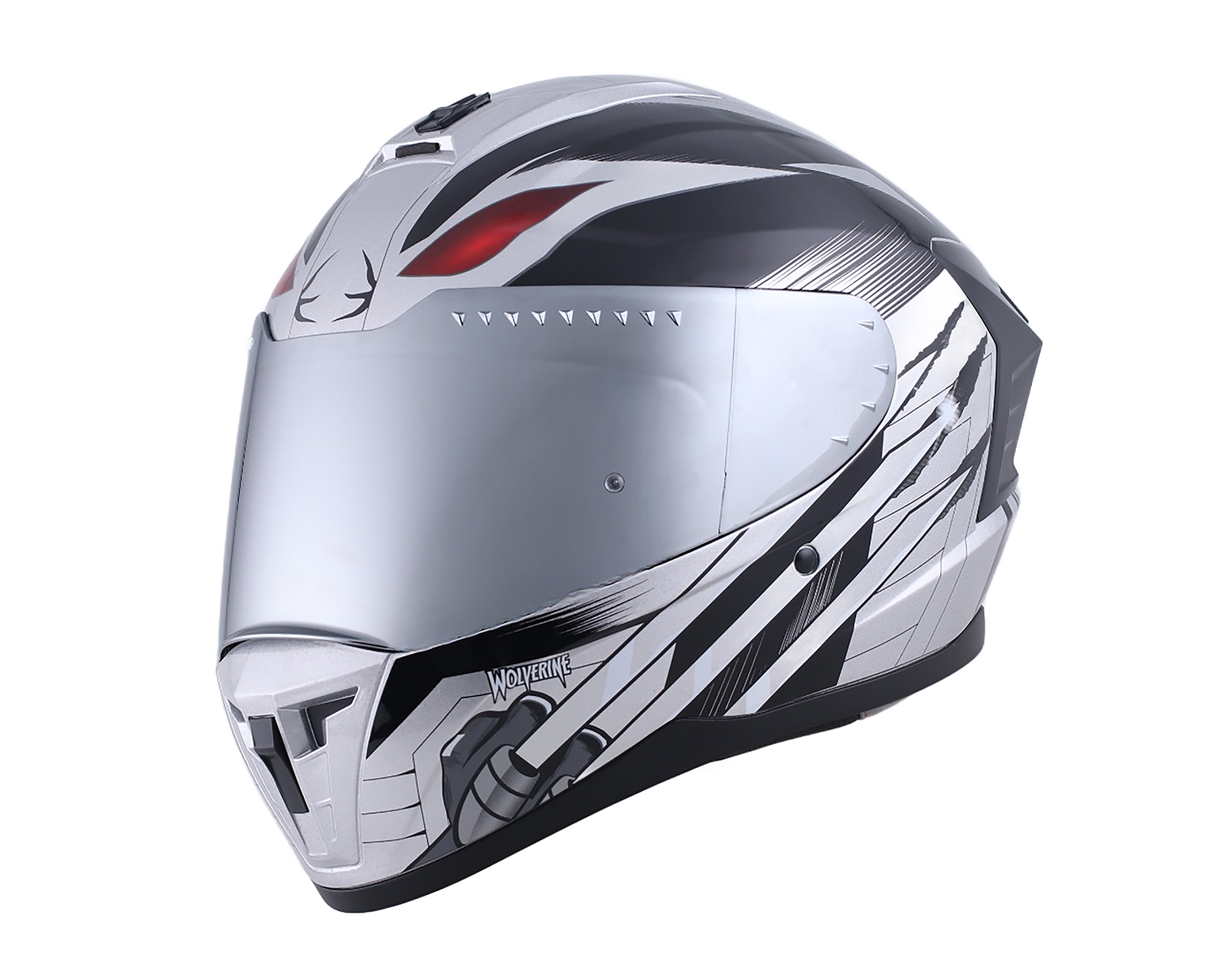 Foto 2 pulgar | Foto 1 | Casco para Motociclista Brumm Extragrande Gris Wolverine