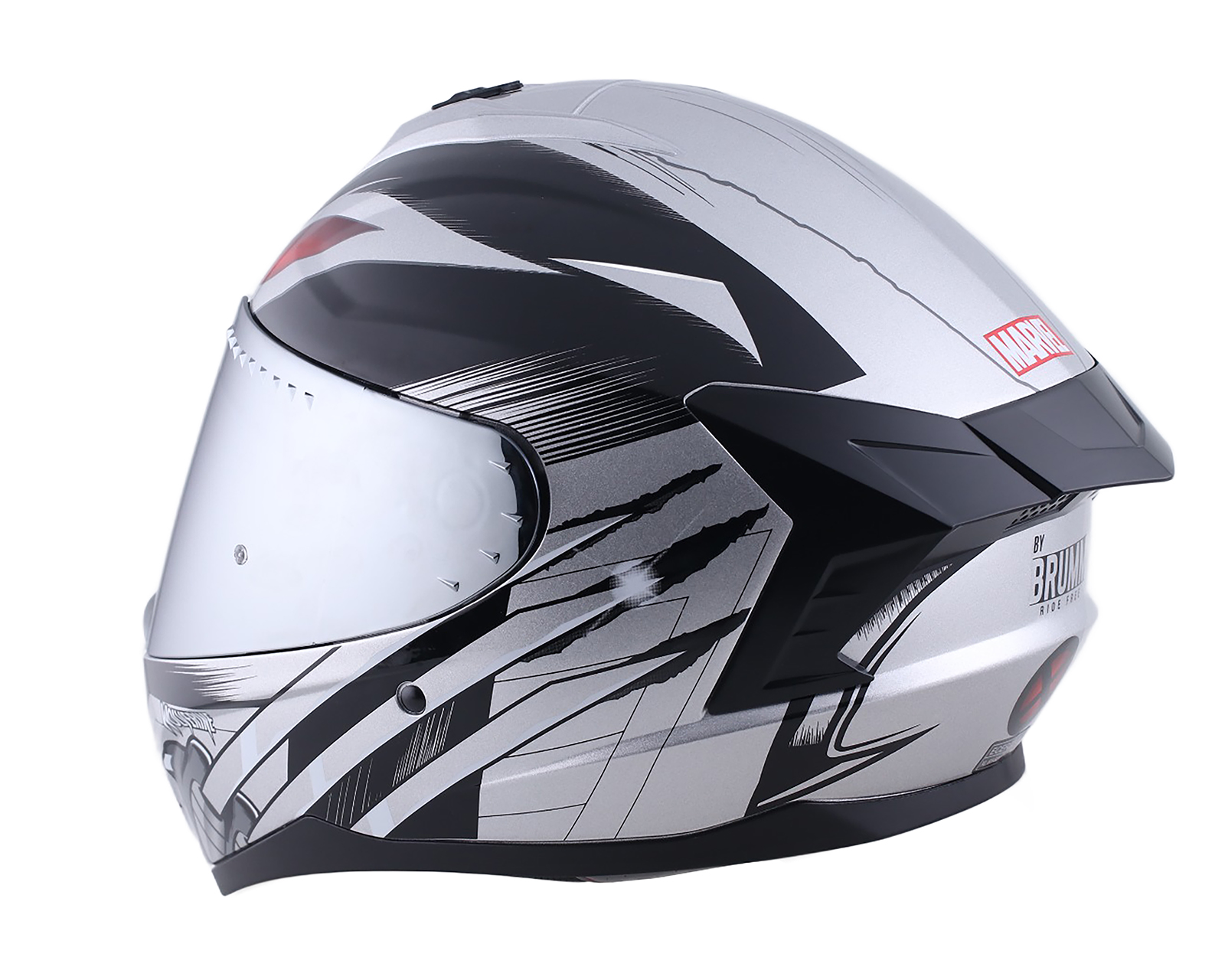 Foto 4 | Foto 4 | Casco para Motociclista Brumm Extragrande Gris Wolverine