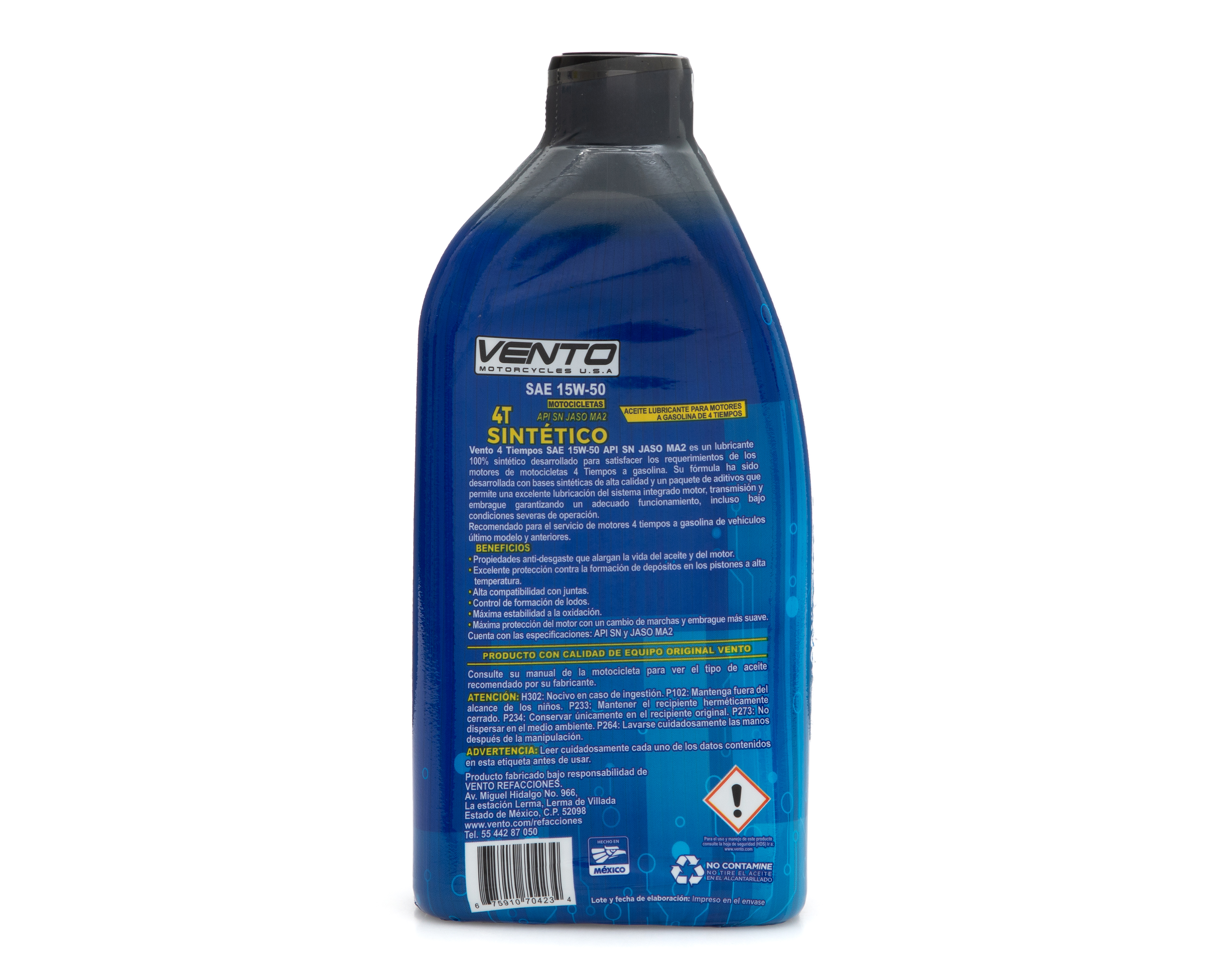 Foto 4 pulgar | Foto 3 | Aceite para Motor 4T Sintético Vento para Motocicleta AC 4TSEMISINT 10W-40 1 Litro