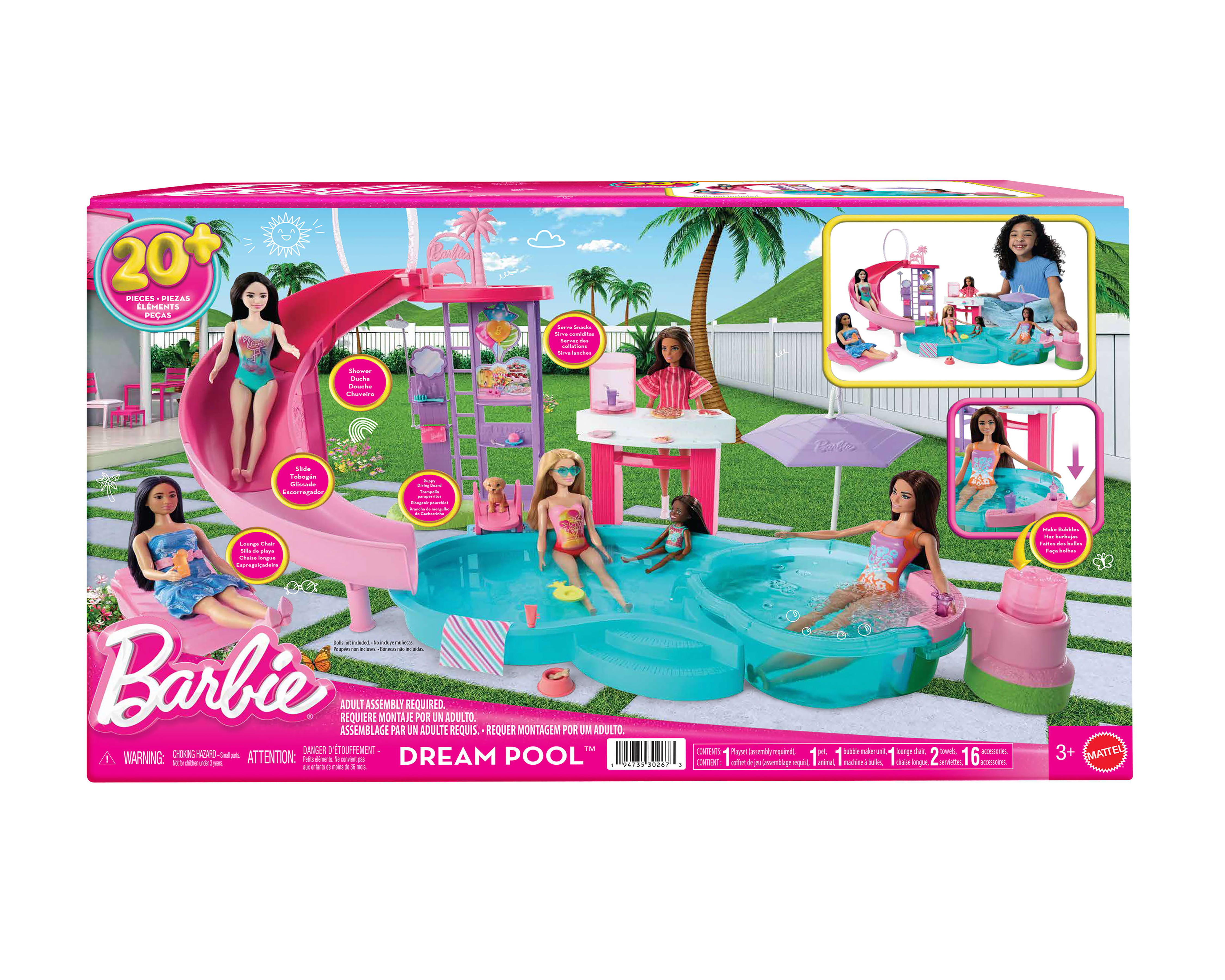 Foto 4 | Foto 4 | Set de Juego Barbie Piscina de los Sueños