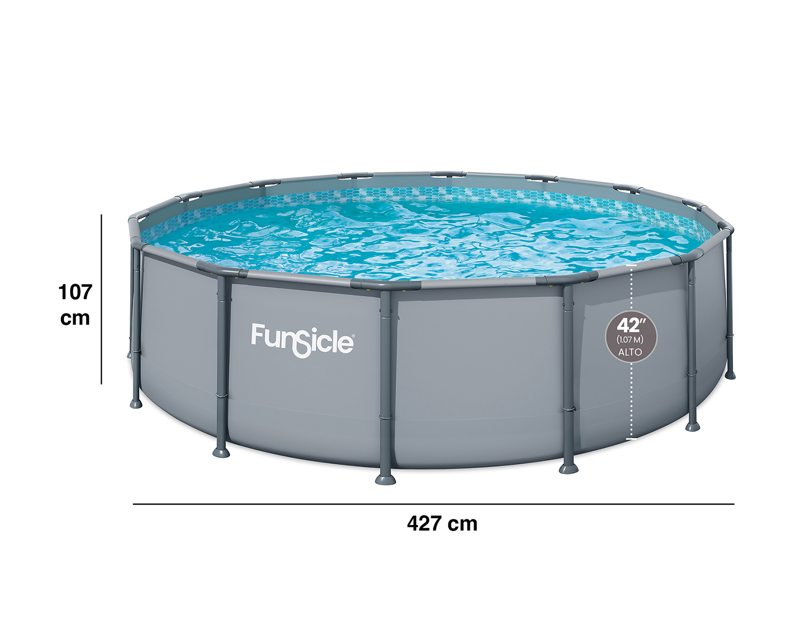 Foto 8 | Foto 8 | Alberca Rígida Redonda Funsicle 13292 Litros 427 x 107 cm