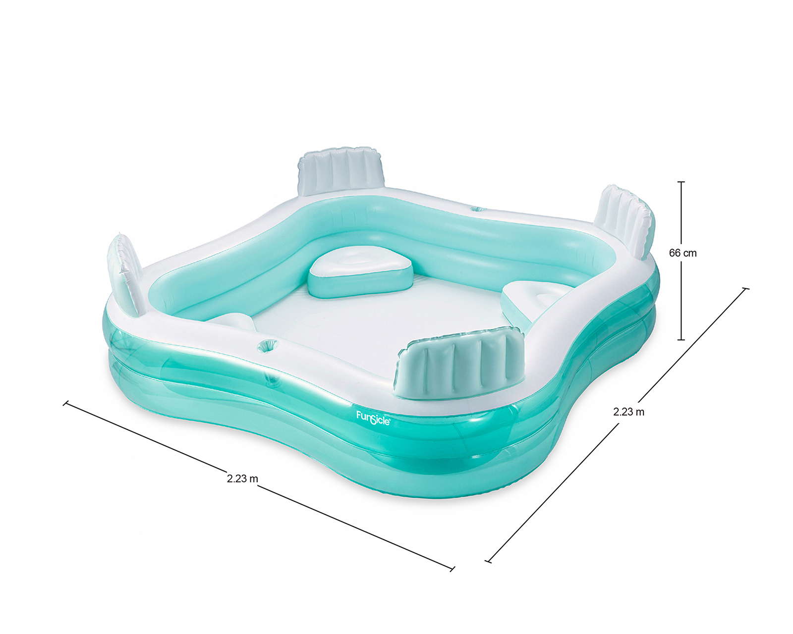 Foto 6 pulgar | Foto 5 | Alberca Inflable Cuadrada Funsicle 681 Litros 223 x 223 x 66 cm