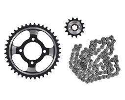 Set de Engranes con Cadena Metálica para Motocicleta Masuda 3 Piezas