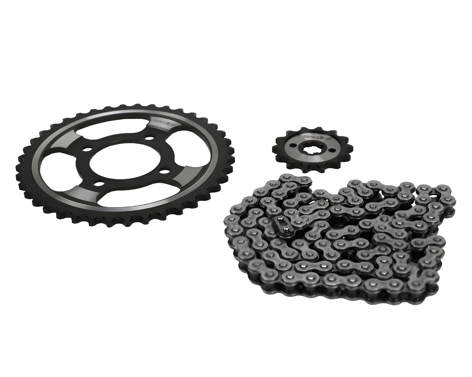 Foto 3 pulgar | Foto 2 | Set de Engranes con Cadena Metálica para Motocicleta Masuda 3 Piezas