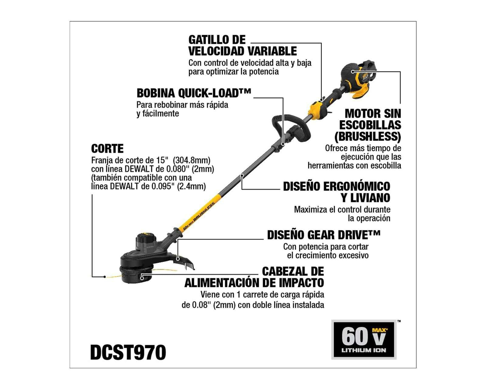Foto 5 | Foto 5 | Desbrozadora Dewalt DCST970X1S 60V MAX