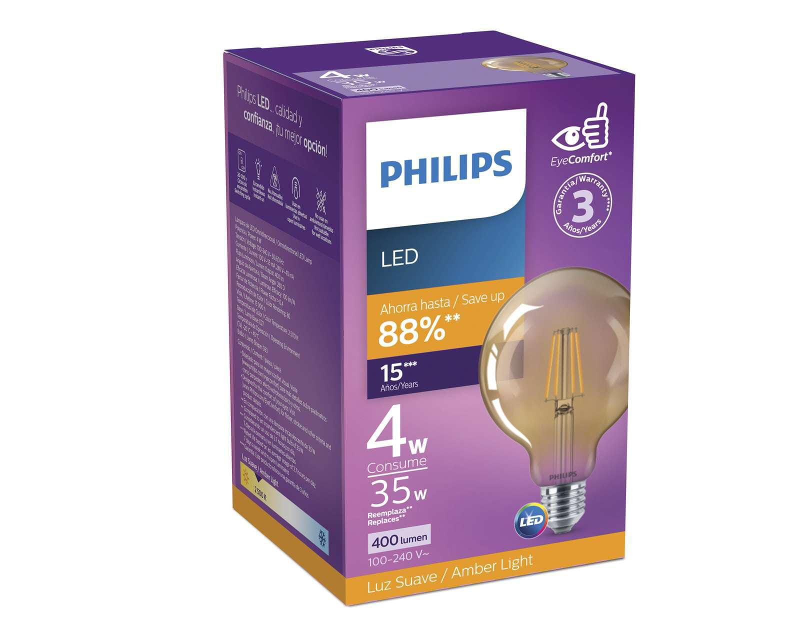 Foto 4 pulgar | Foto 3 | Foco LED Philips 4 W Luz Cálida