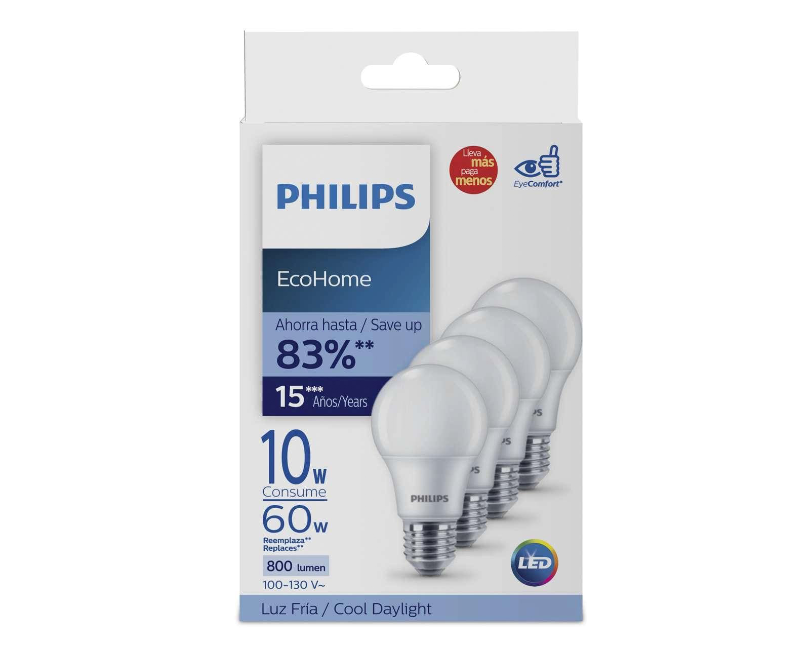 Foto 4 pulgar | Foto 3 | Focos LED Philips 10 W Luz Fría 4 Piezas