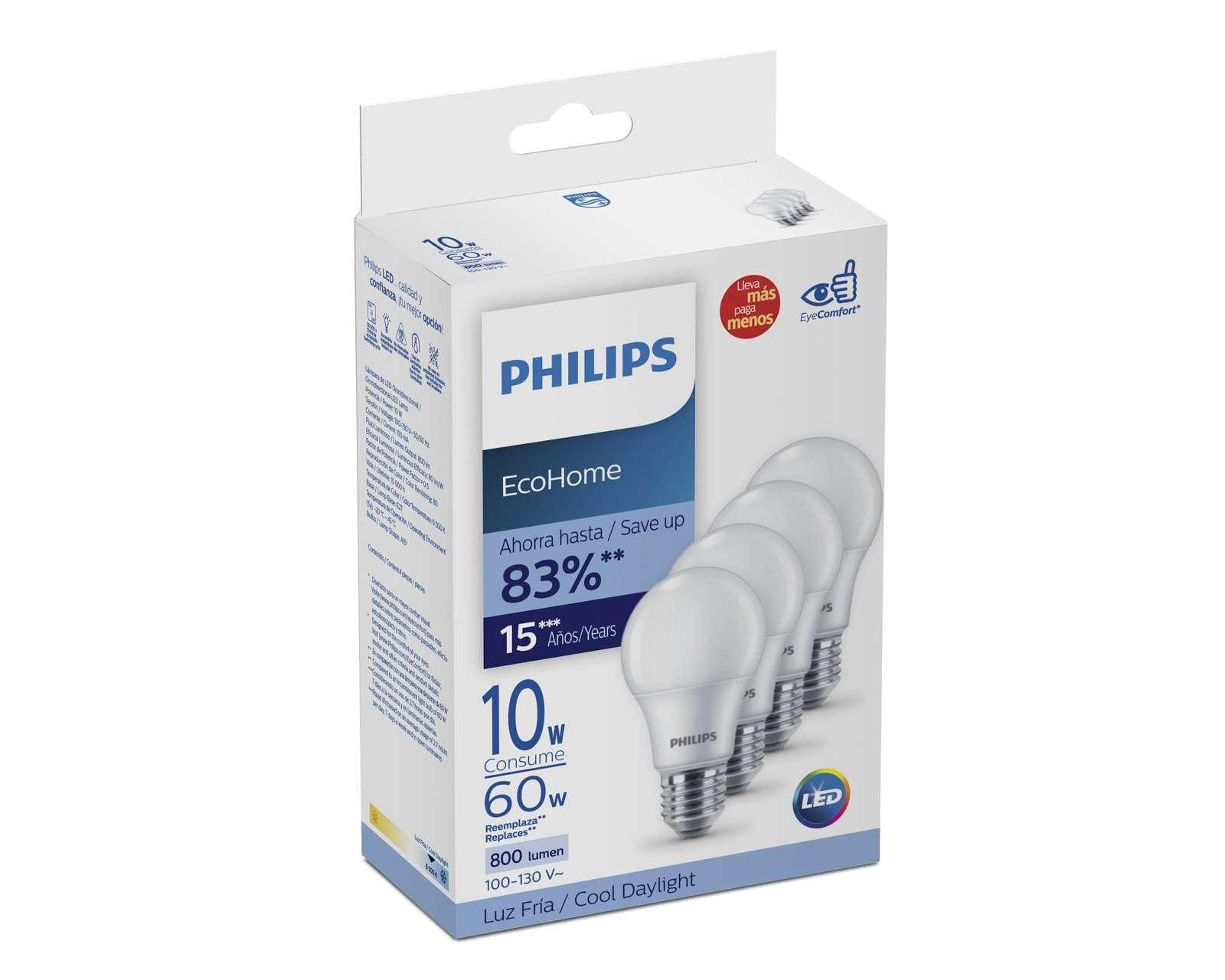 Foto 5 pulgar | Foto 4 | Focos LED Philips 10 W Luz Fría 4 Piezas
