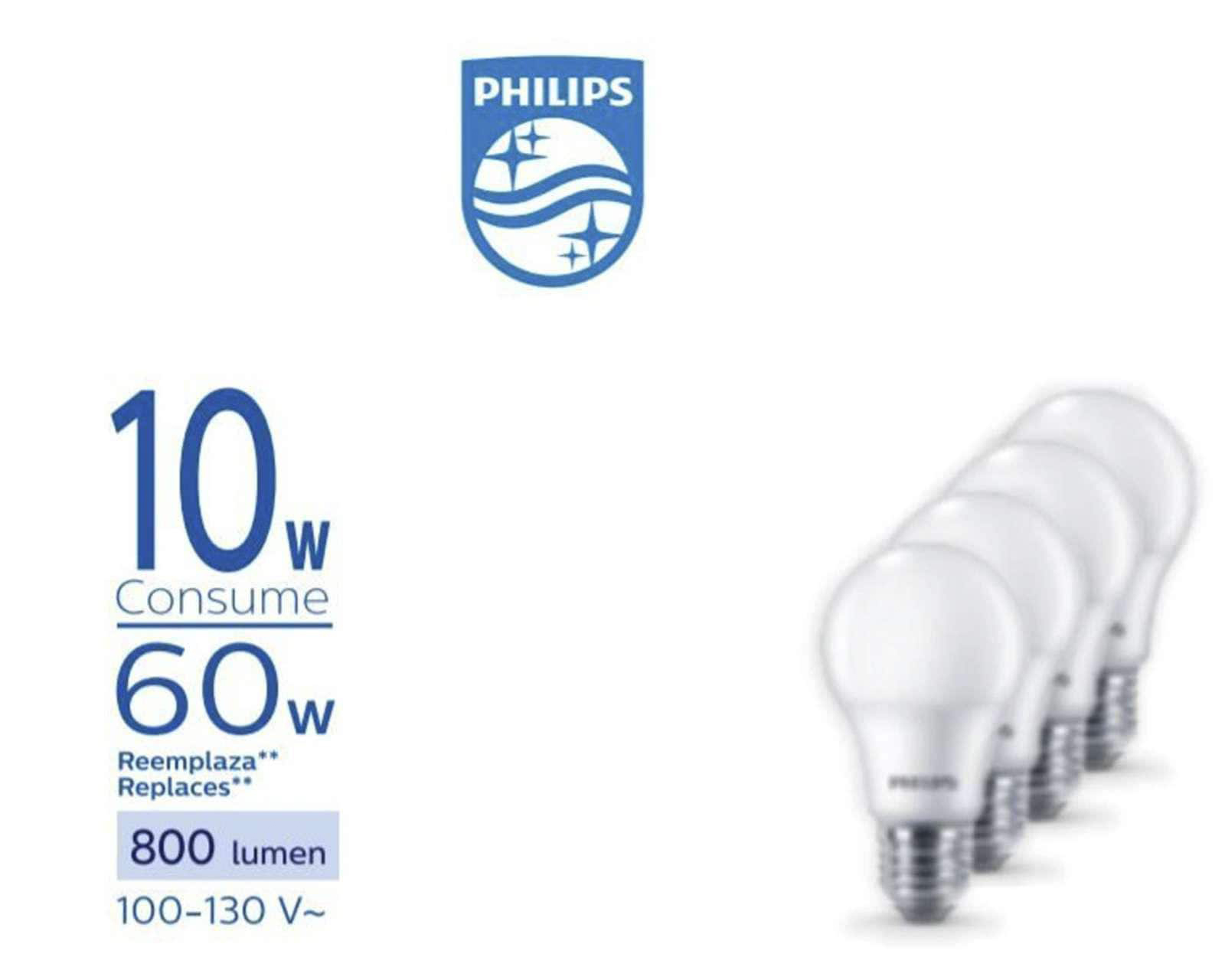Foto 6 pulgar | Foto 5 | Focos LED Philips 10 W Luz Fría 4 Piezas