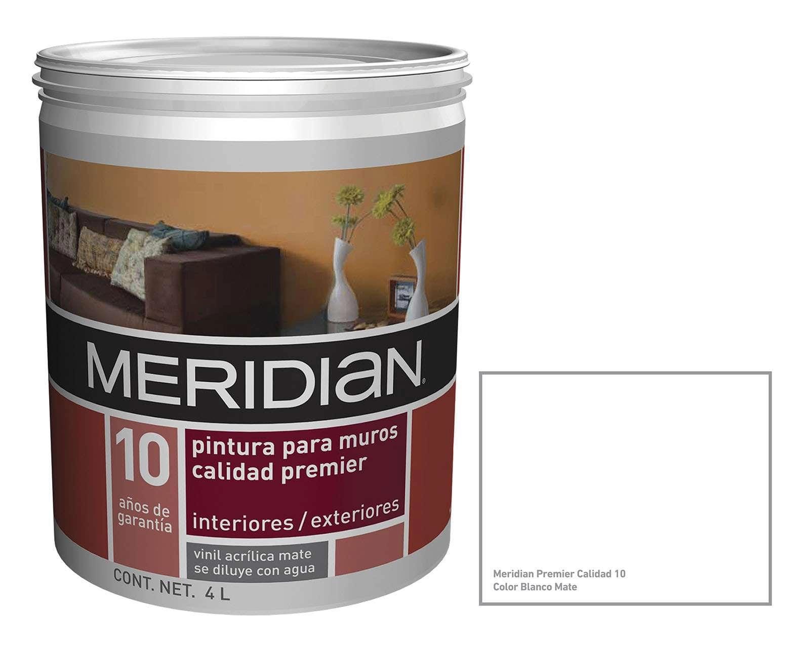 Foto 2 | Foto 2 | Pintura Vinil Acrílica Meridian Blanca 4 Litros