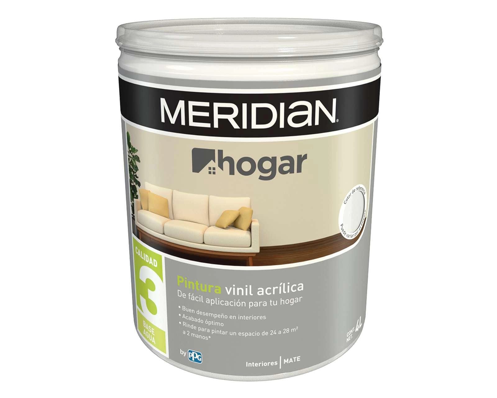 Pintura Vinil Acrílica Meridian Blanca 4 Litros