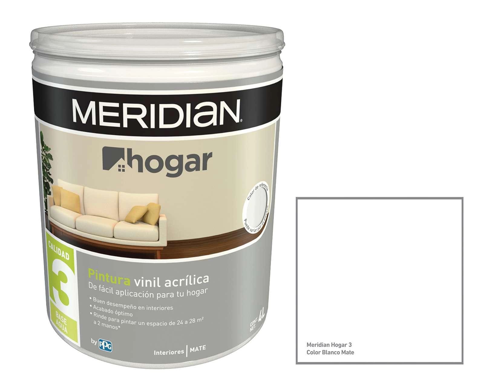 Foto 4 pulgar | Foto 3 | Pintura Vinil Acrílica Meridian Blanca 4 Litros