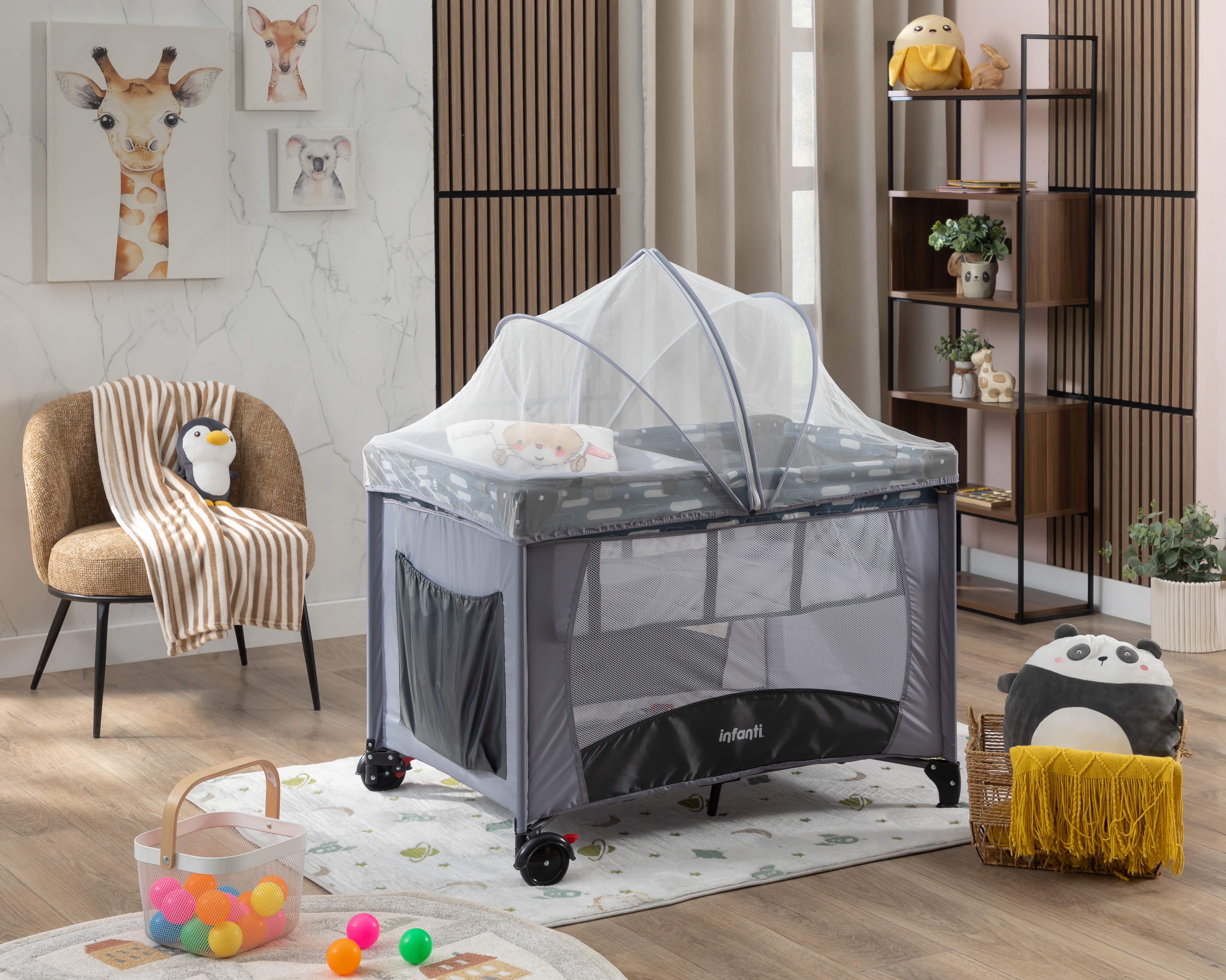 Cuna Viajera Infanti Gris