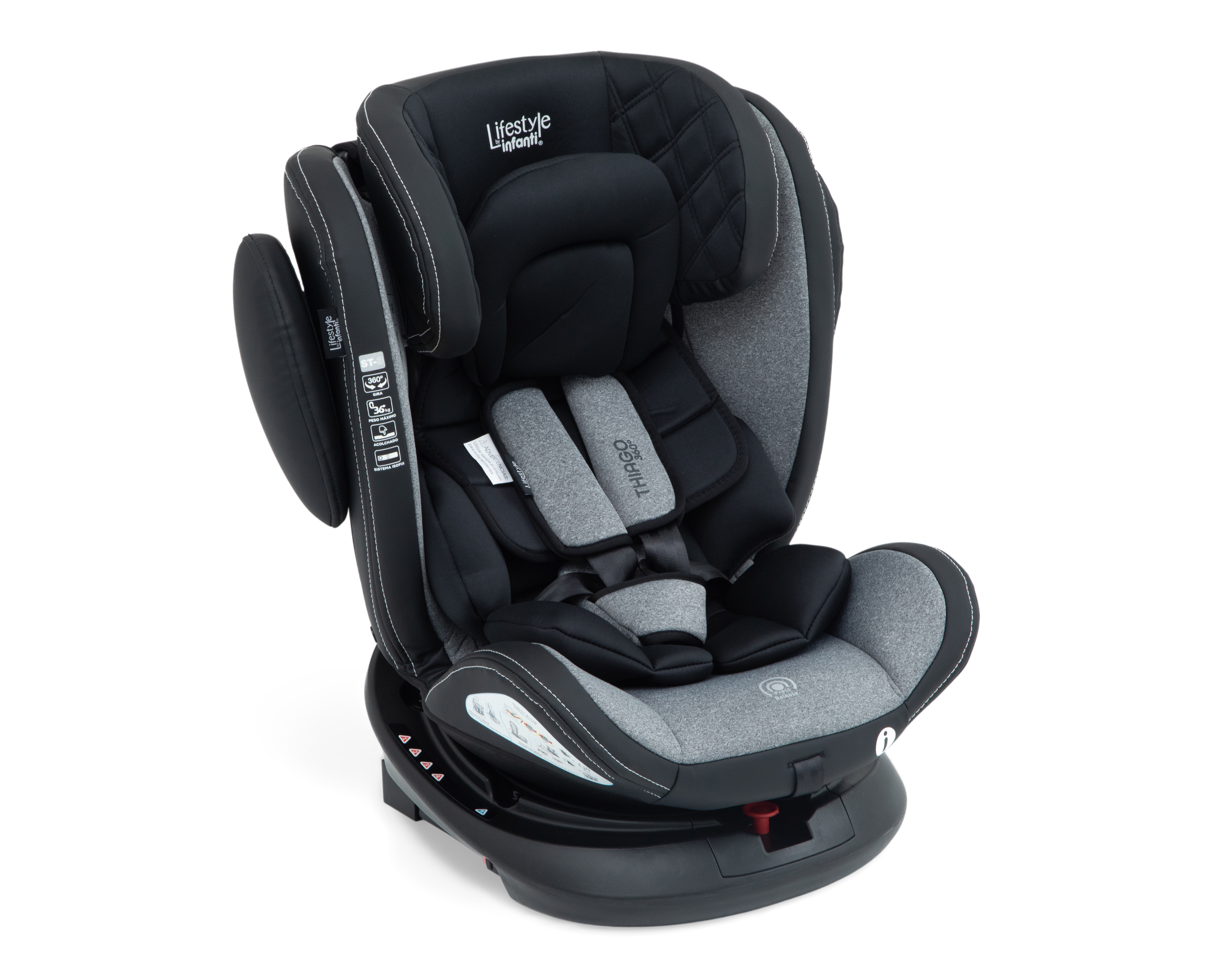 Foto 2 pulgar | Foto 1 | Autoasiento Infanti Thiago 360 FR01 Gris