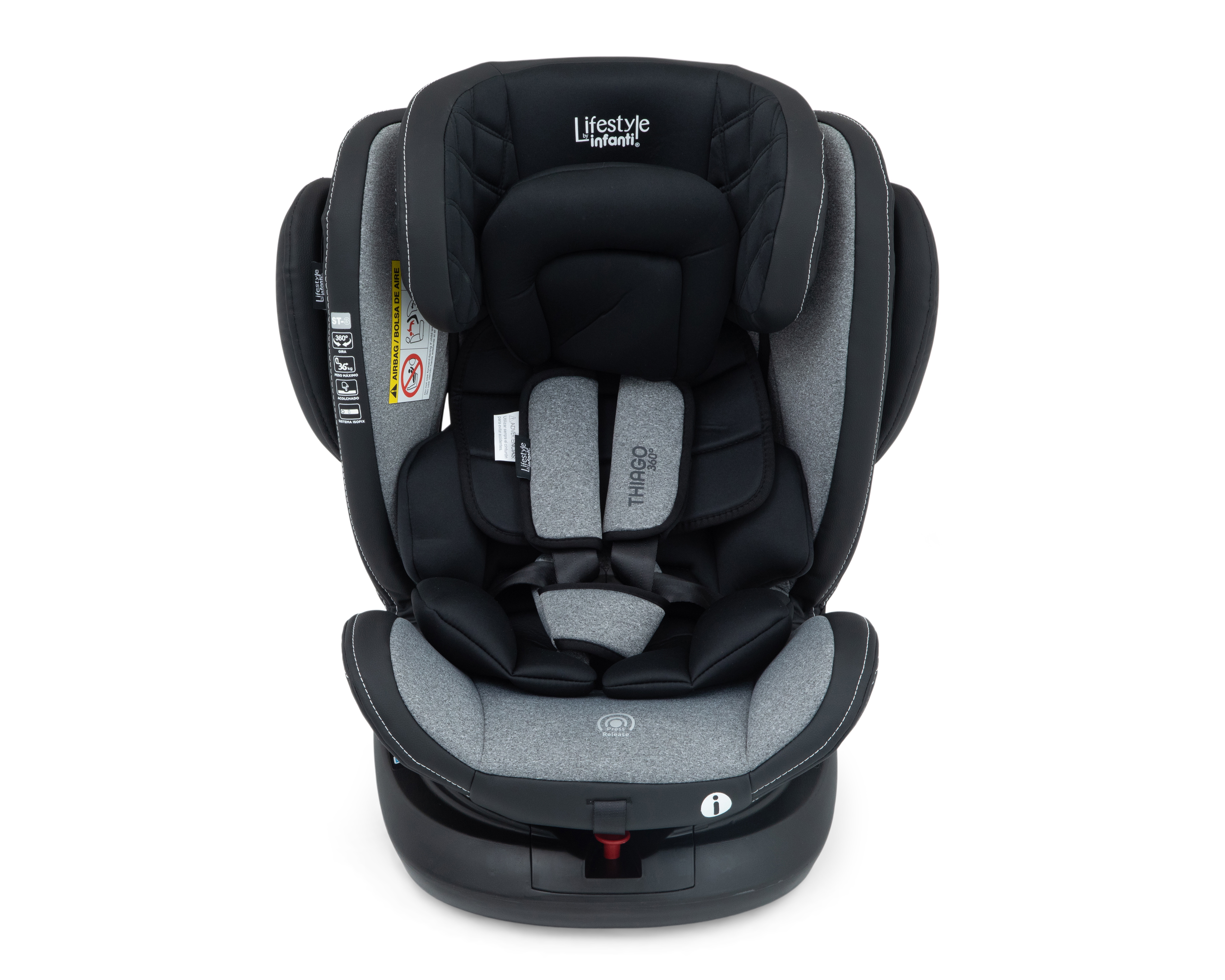 Foto 3 pulgar | Foto 2 | Autoasiento Infanti Thiago 360 FR01 Gris