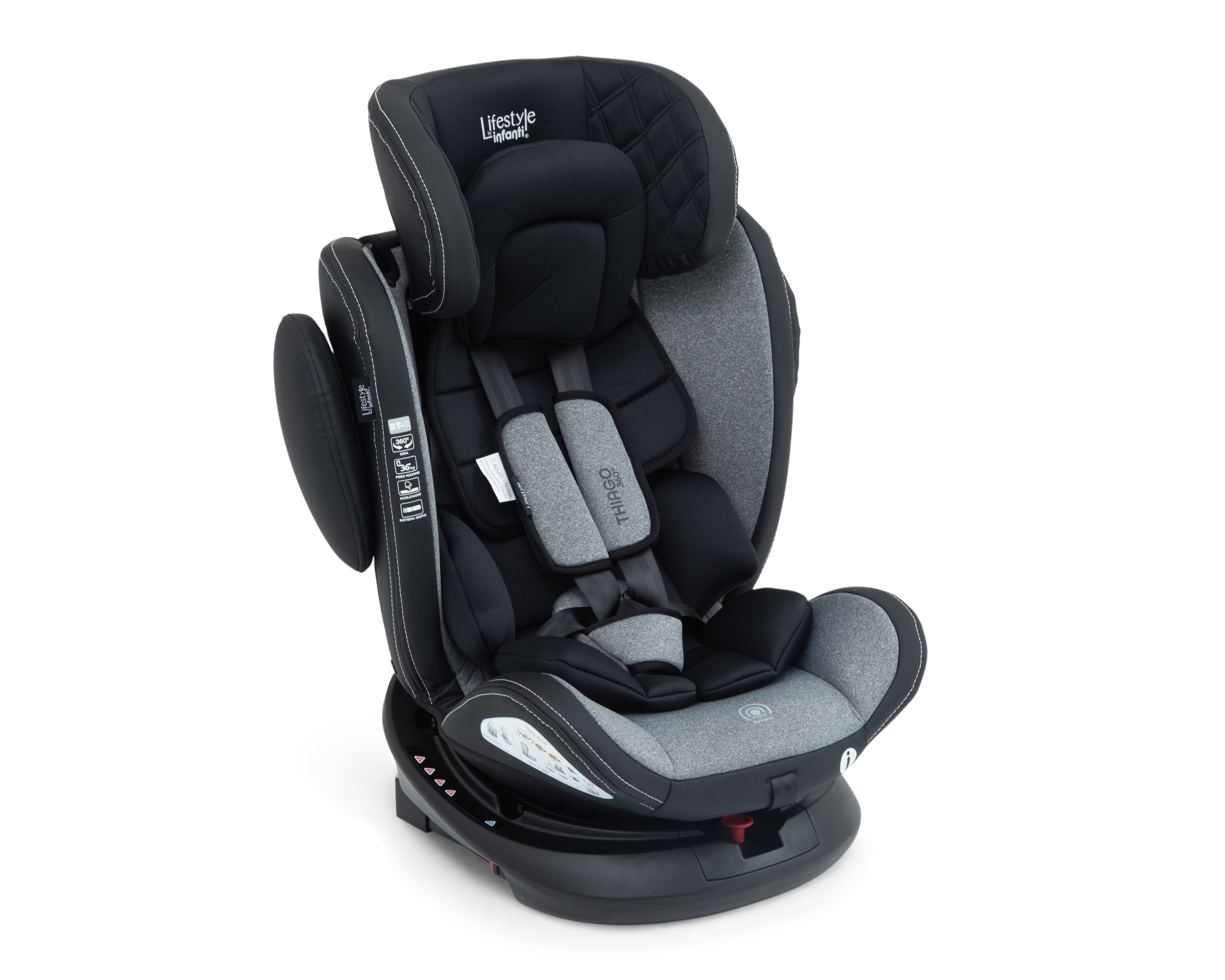 Foto 4 pulgar | Foto 3 | Autoasiento Infanti Thiago 360 FR01 Gris
