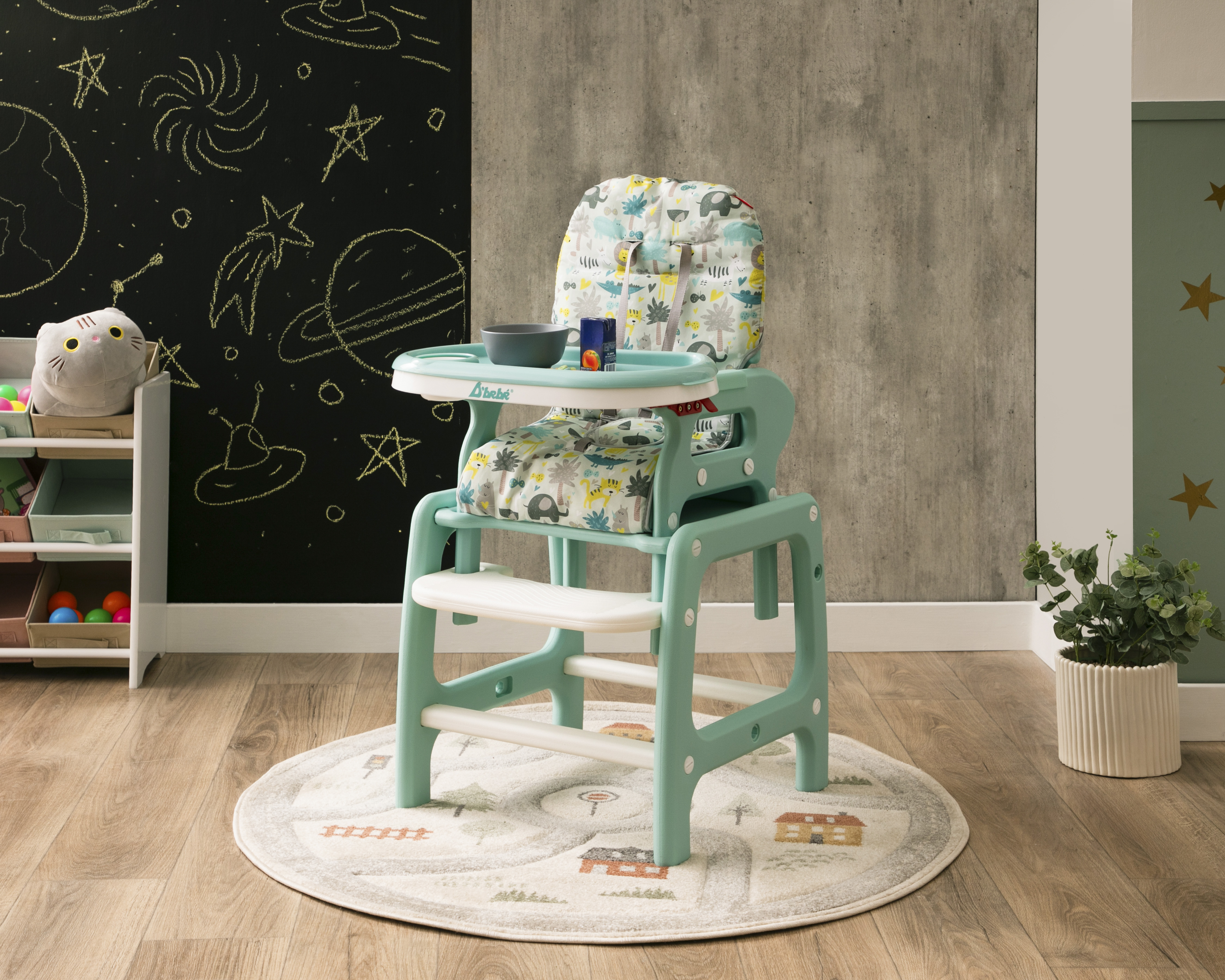 Silla Alta D'Bebé Zoo Eat & Play Azul