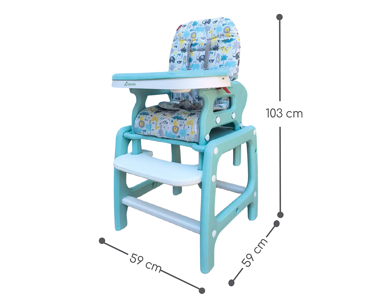 Foto 8 pulgar | Foto 7 | Silla Alta D'Bebé Zoo Eat & Play Azul