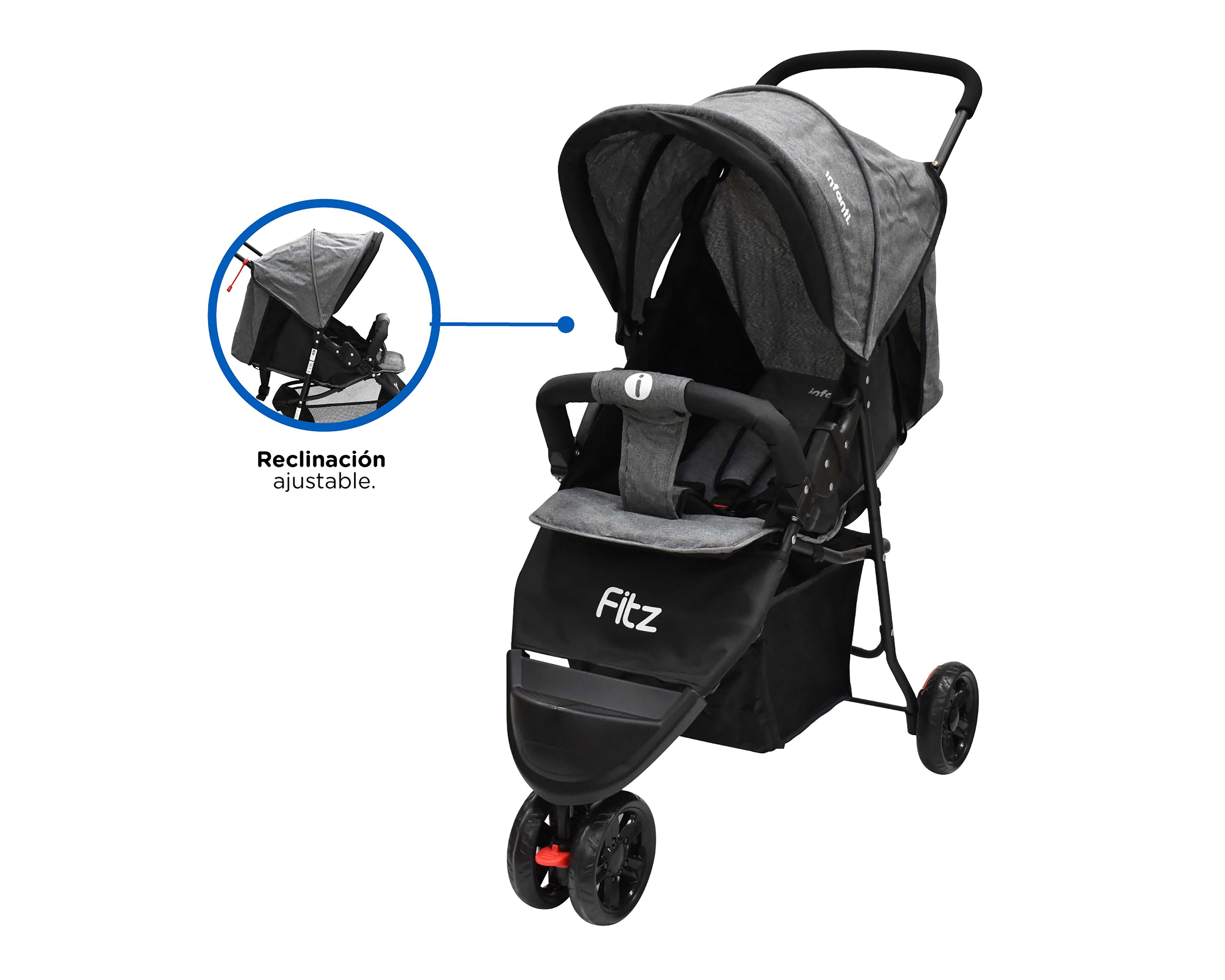 Foto 3 pulgar | Foto 2 | Carriola Infanti Jogger Plegable Gris