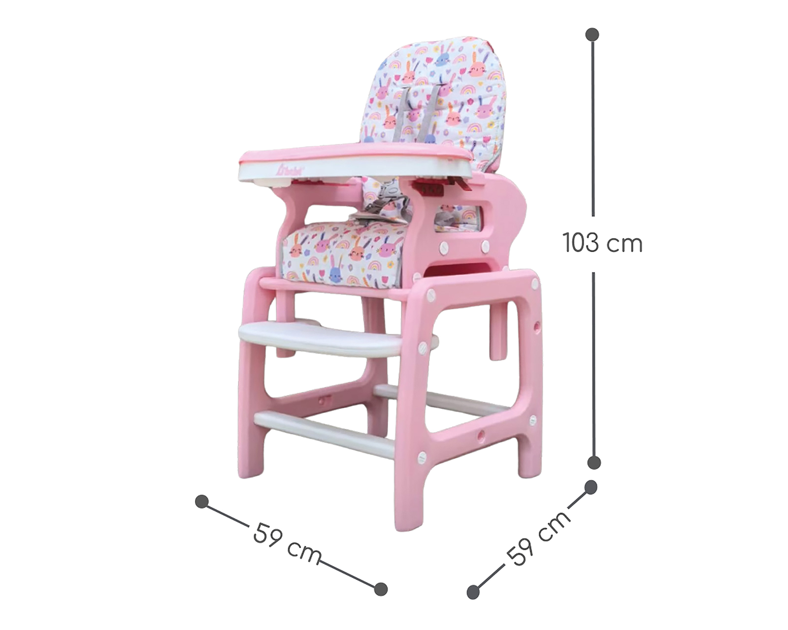 Foto 7 pulgar | Foto 6 | Silla Alta D'Bebé Girl Rosa