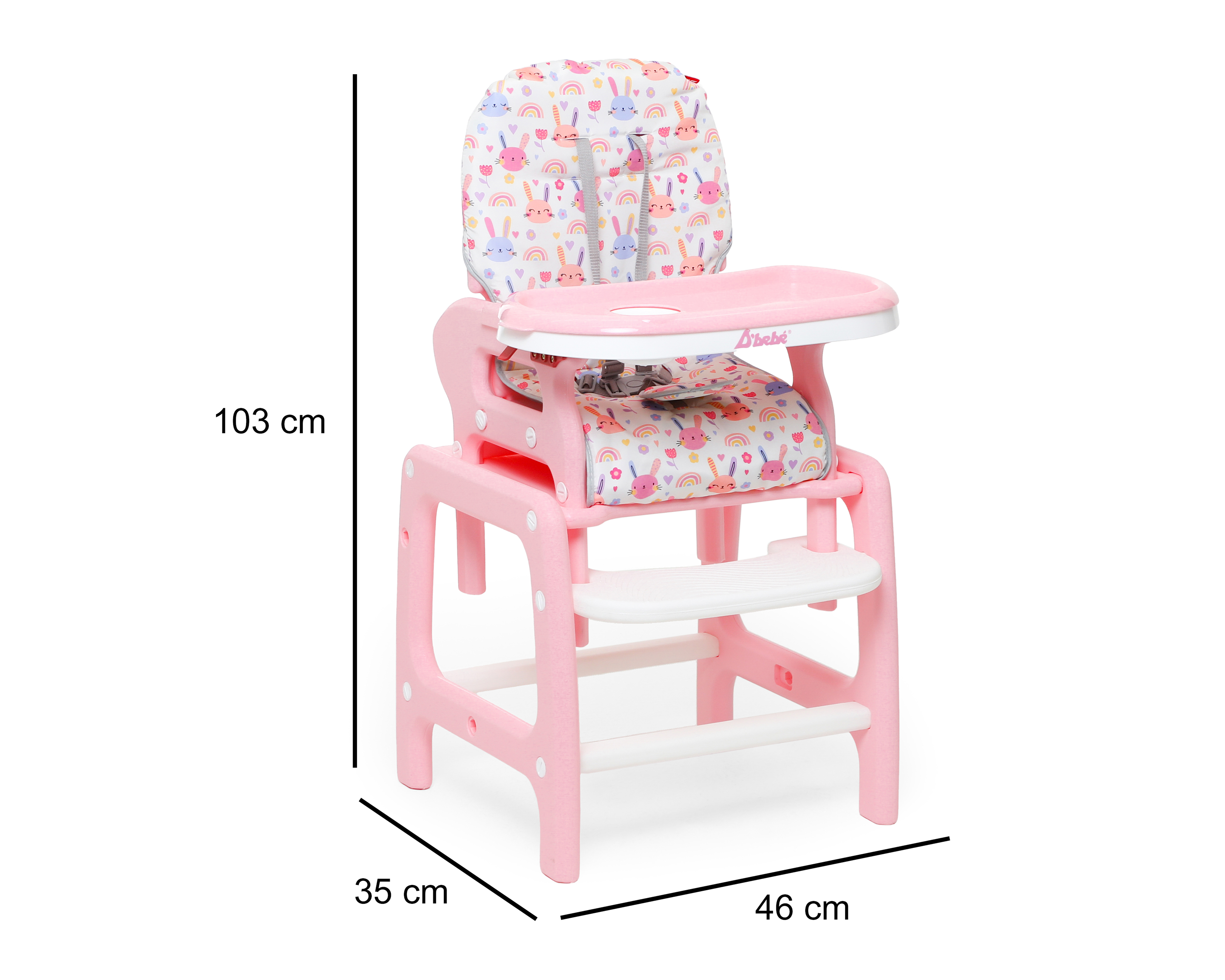 Foto 7 | Foto 7 | Silla Alta D'Bebé Girl Rosa